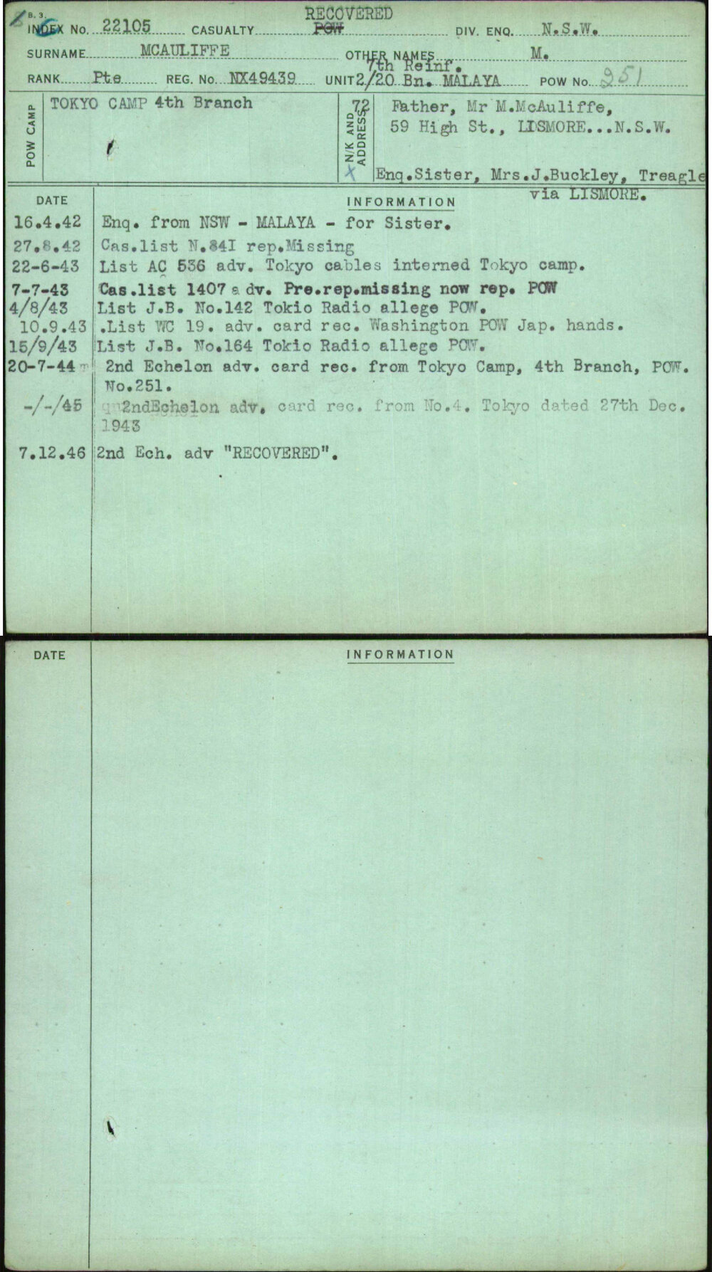 Mcauliffe, M, NX49439