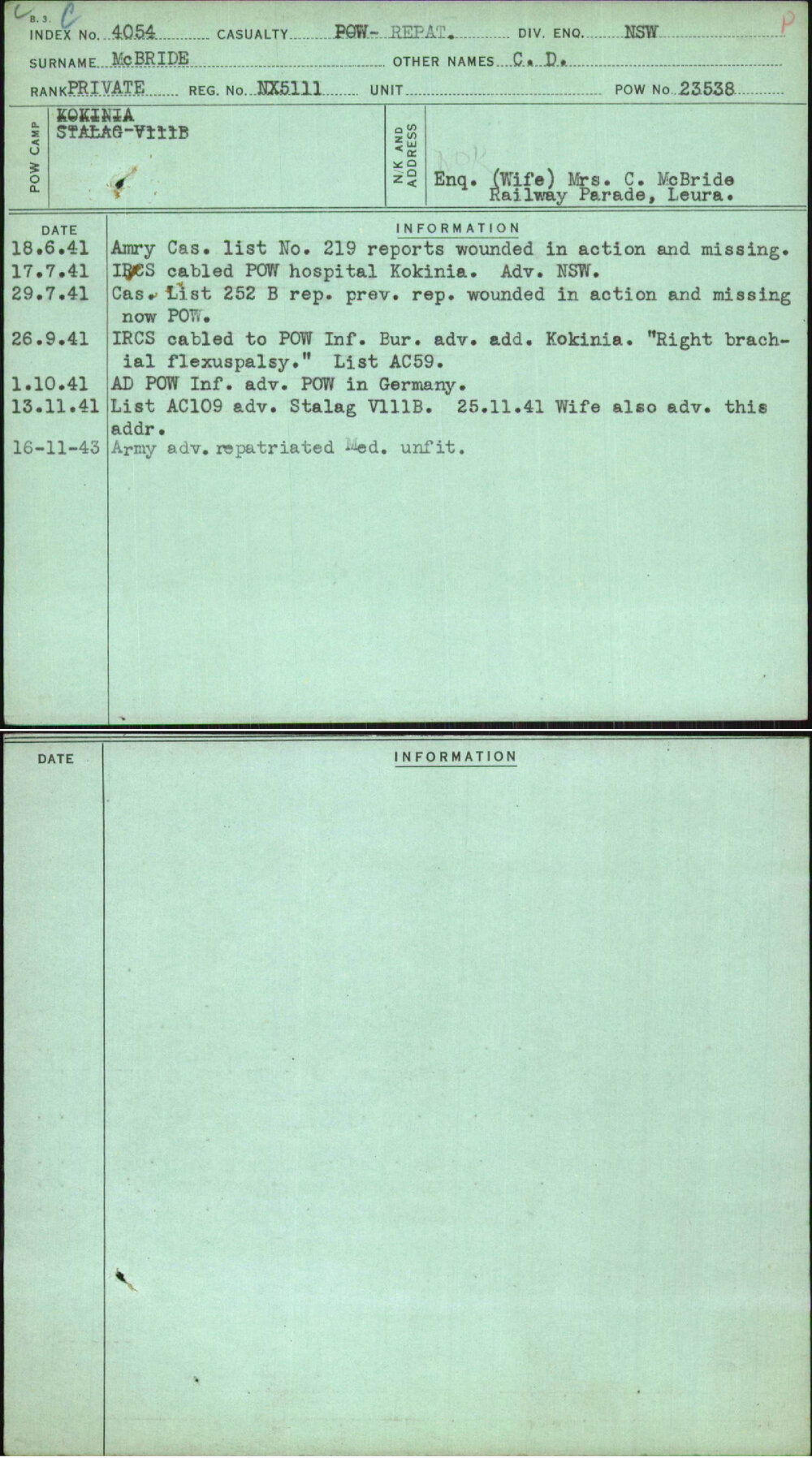 Mcbride, C D, NX5111