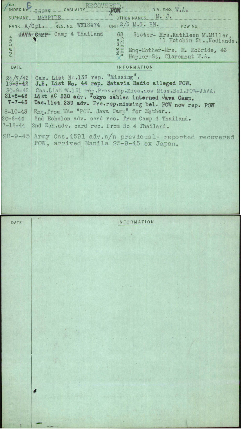 Mcbride, M J, WX12474