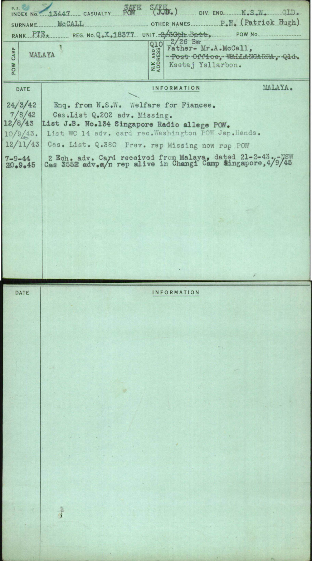 Mccall, P H (Patrick Hugh), QX18377