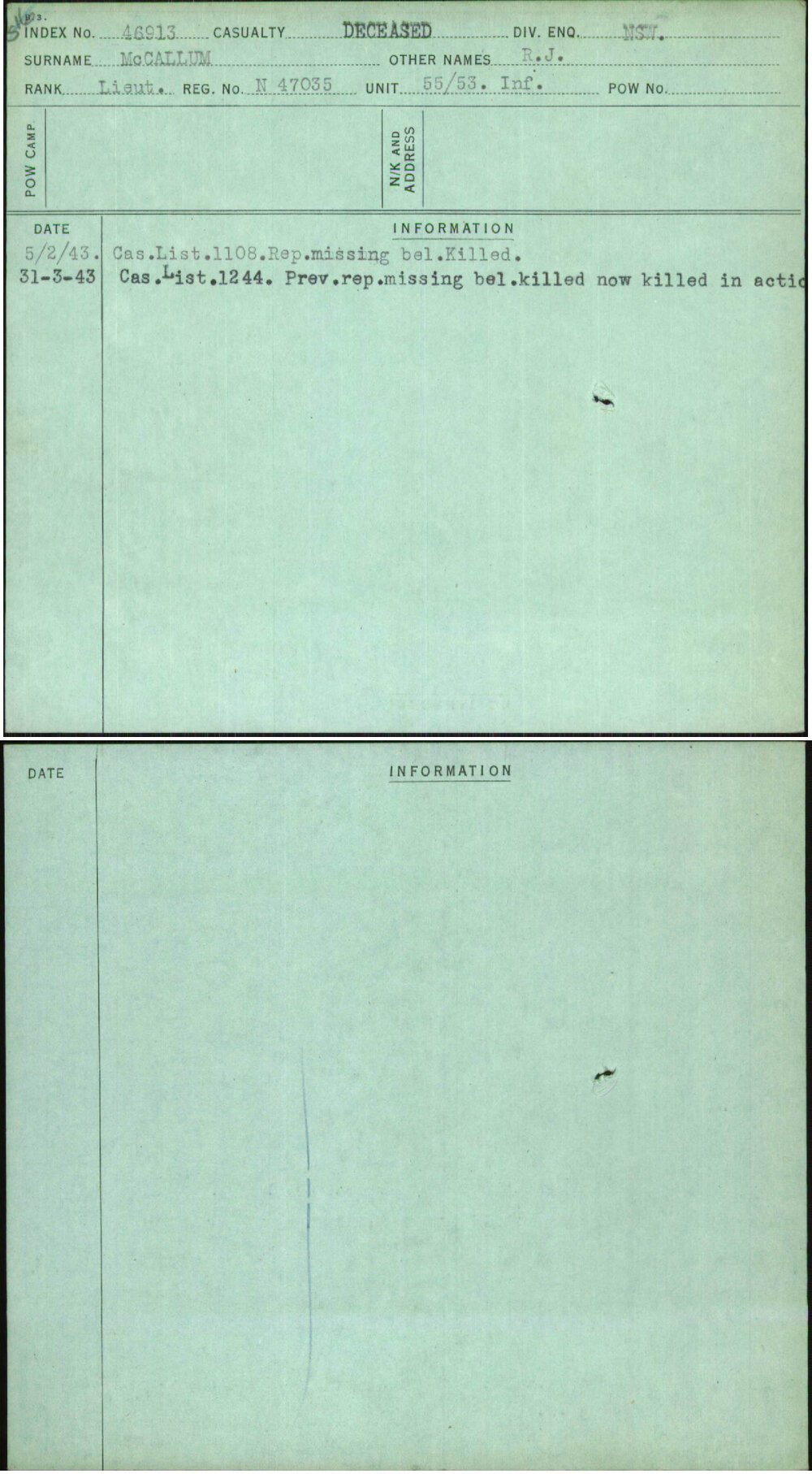 Mccallum, R J, N47035