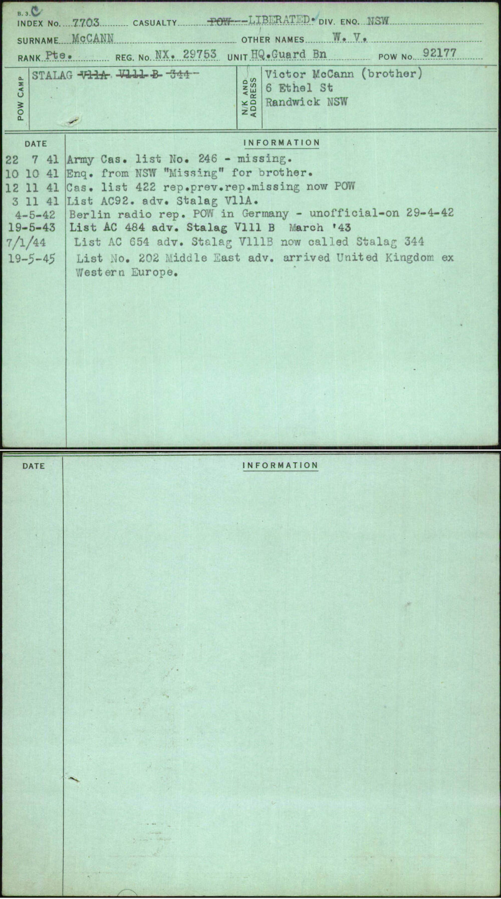 Mccann, W V, NX29753