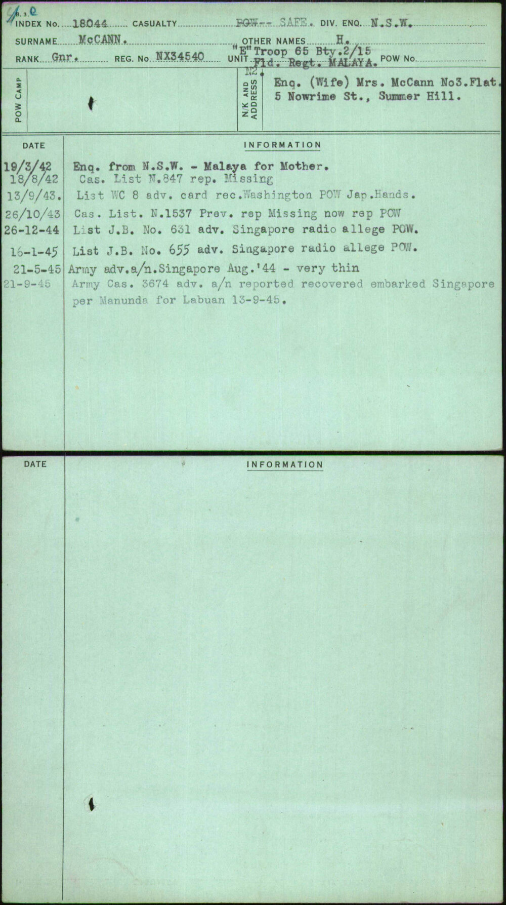 Mccann, H, NX34540
