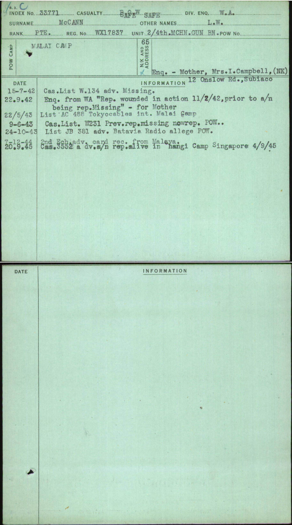 Mccann, L W, WX17837