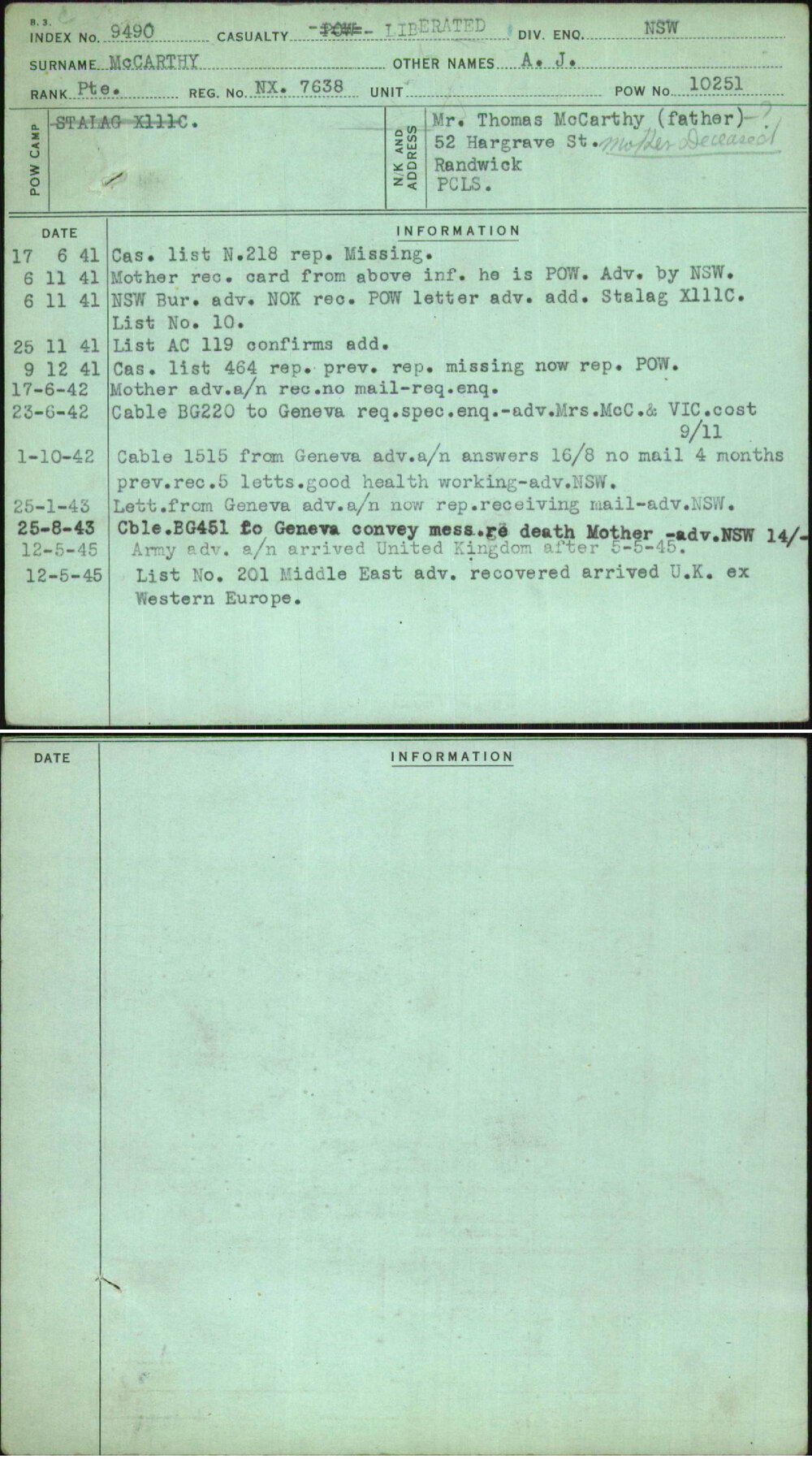 Mccarthy, A J, NX7638
