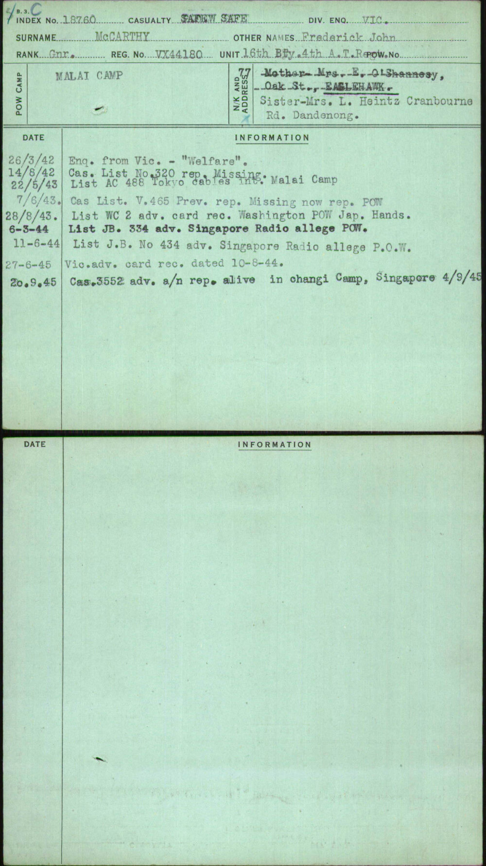 Mccarthy, Frederick John, VX44180