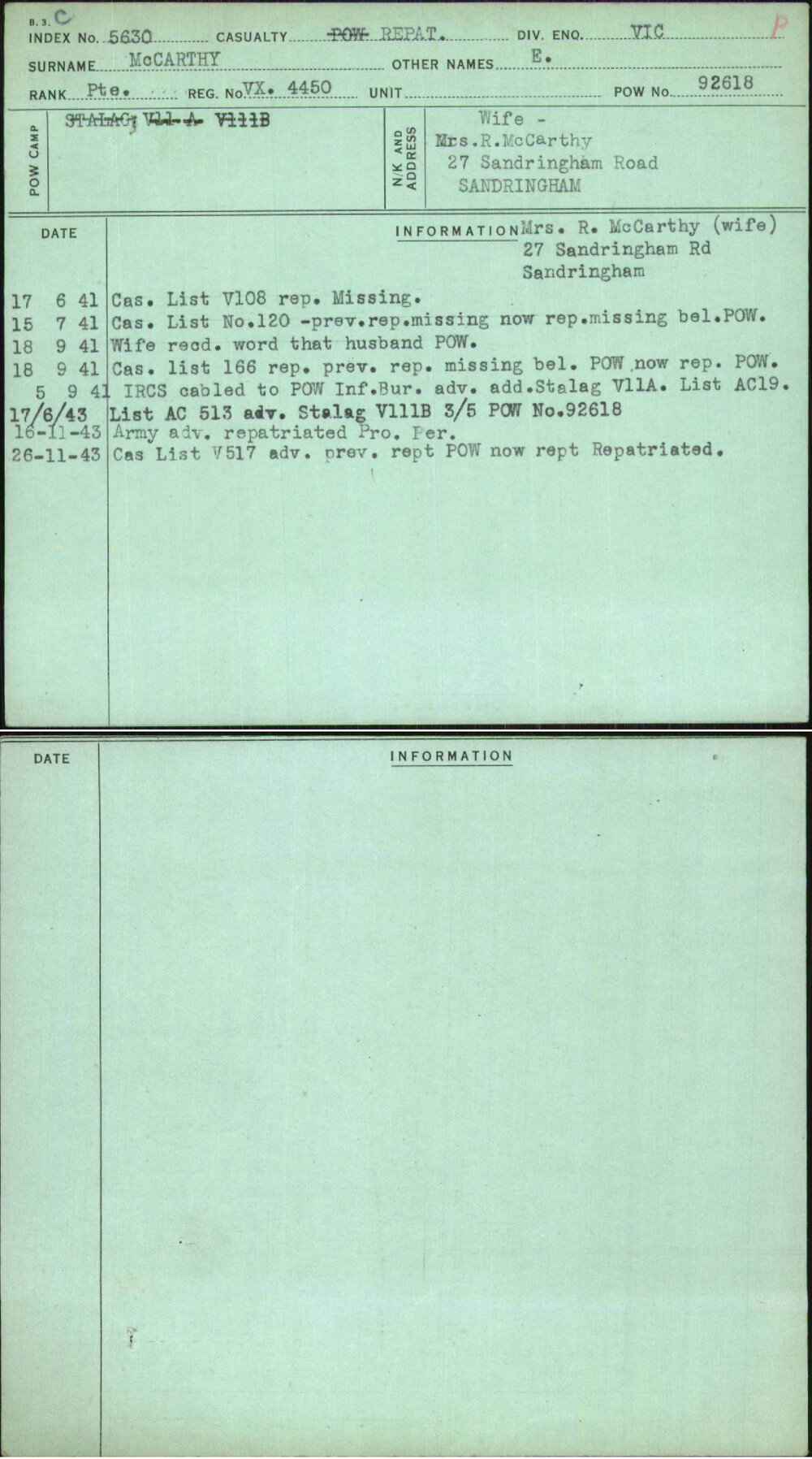 Mccarthy, E, VX4450