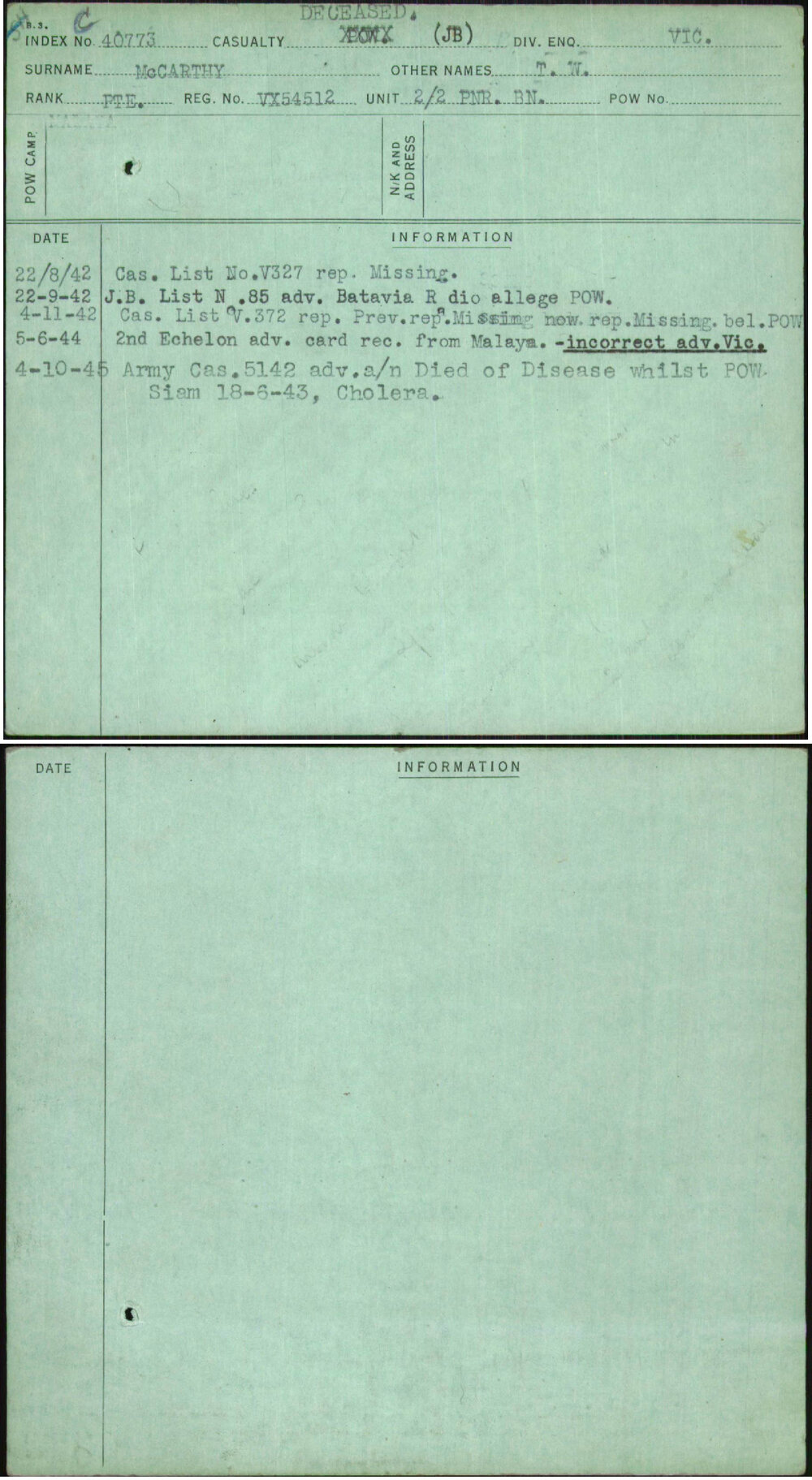 Mccarthy, T W, VX54512