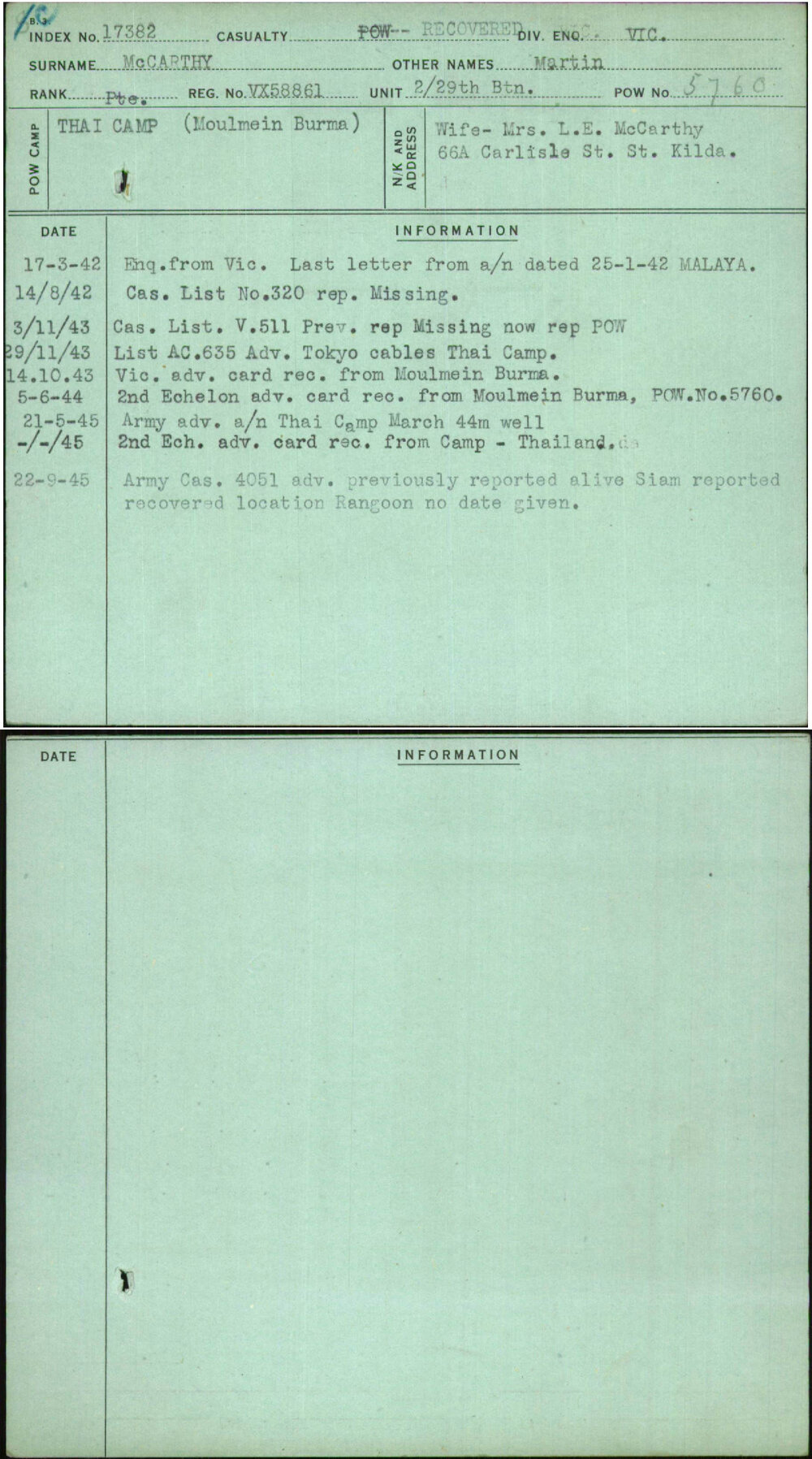 Mccarthy, Martin, VX58861