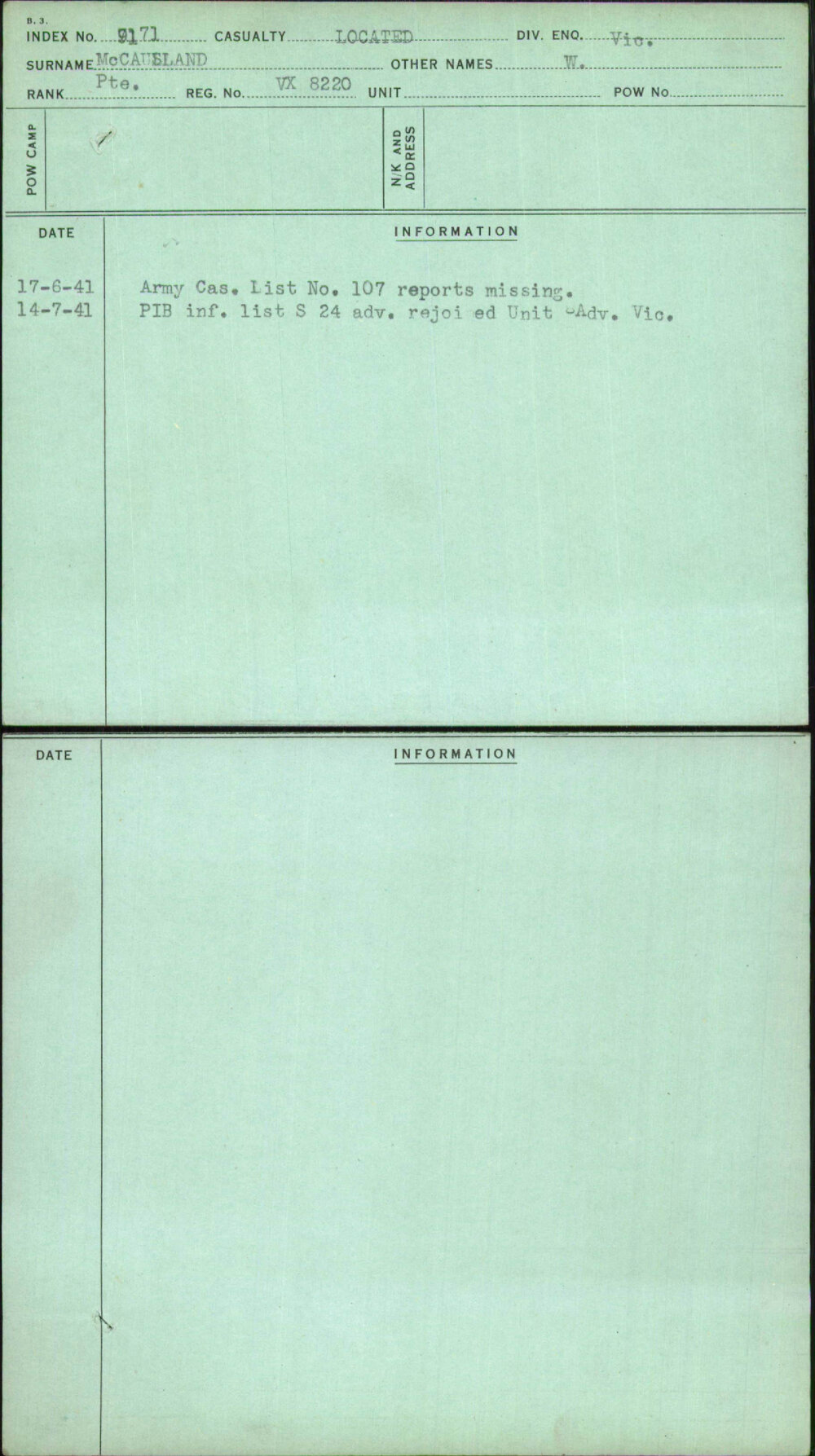 Mccausland, W, VX8220