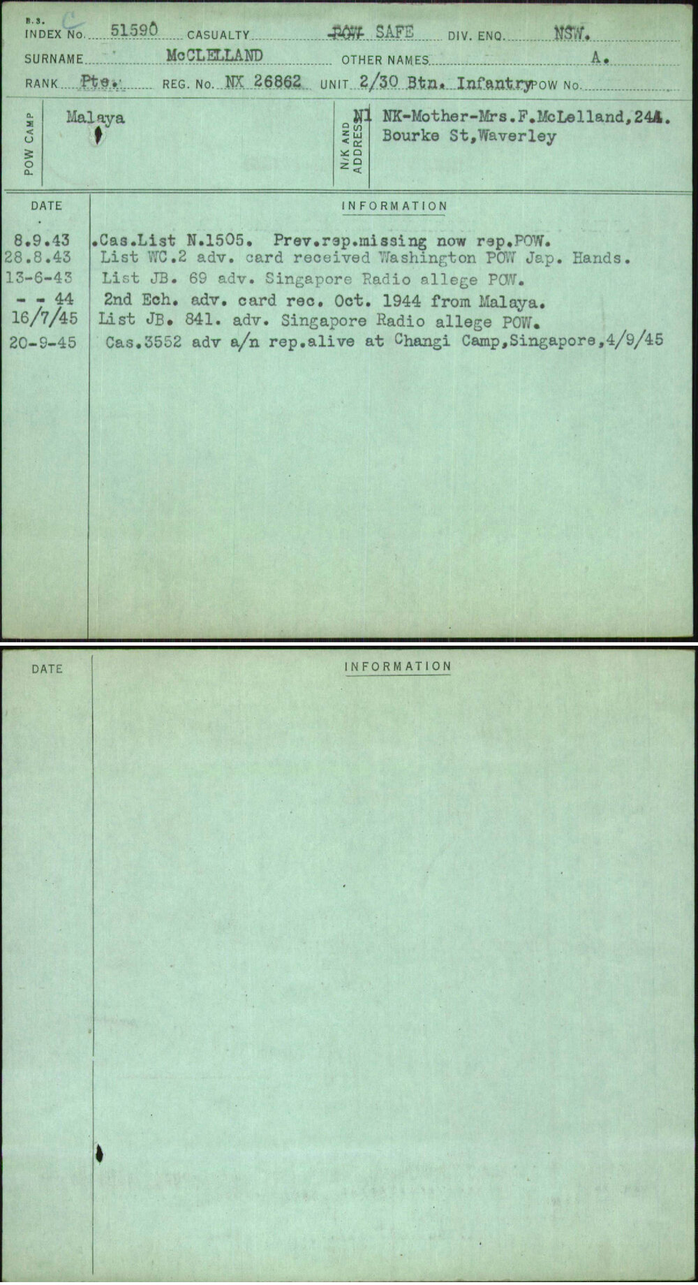 Mcclelland, A, NX26862