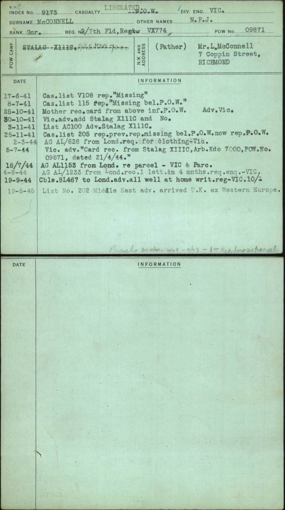 Mcconnell, N F J, 2-7Th Fld Regl