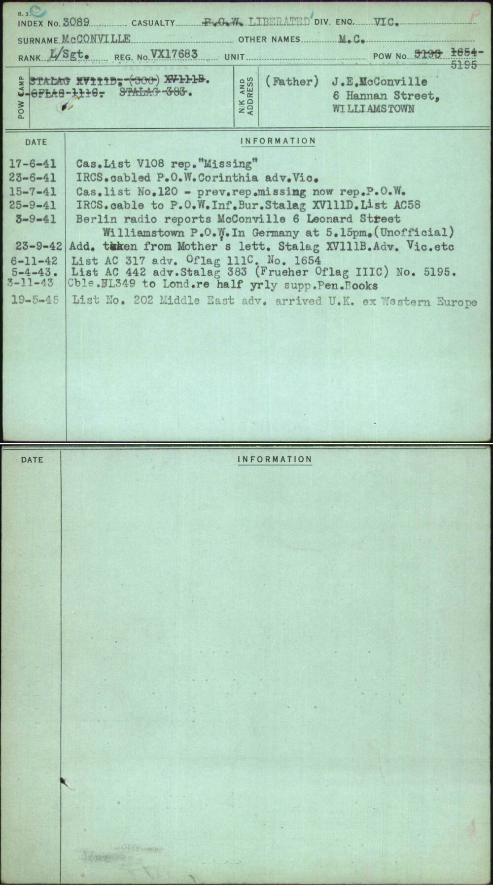 Mcconville, M C, VX17683