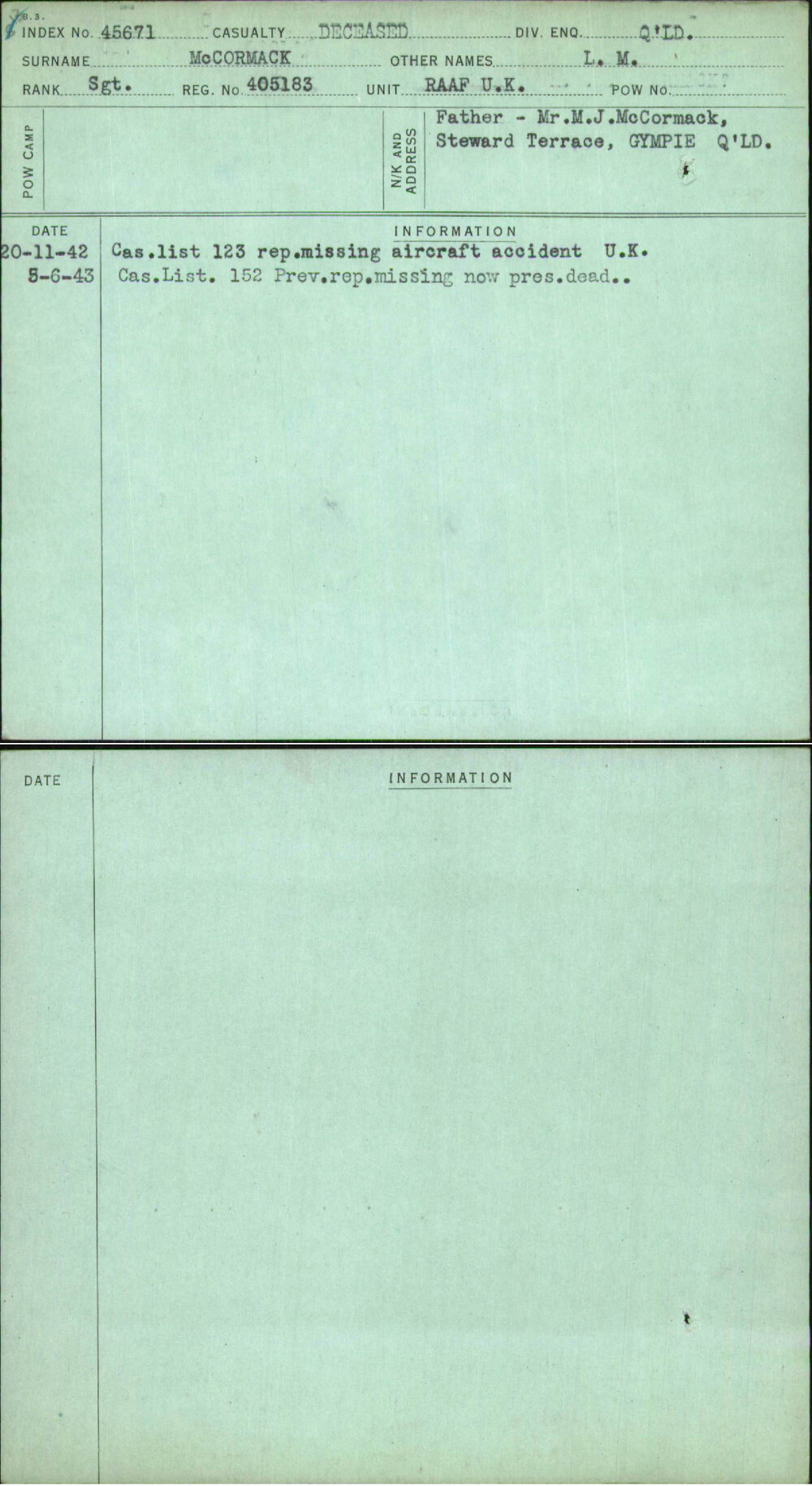 Mccormack, L M, 405183