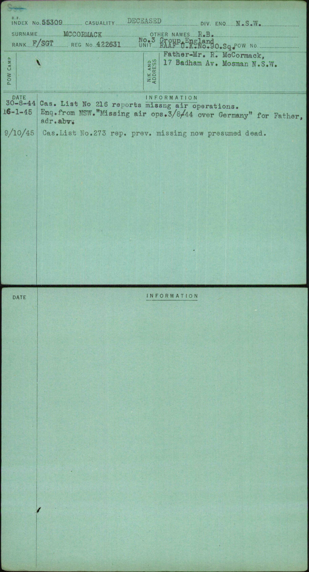 Mccormack, R B, 422631