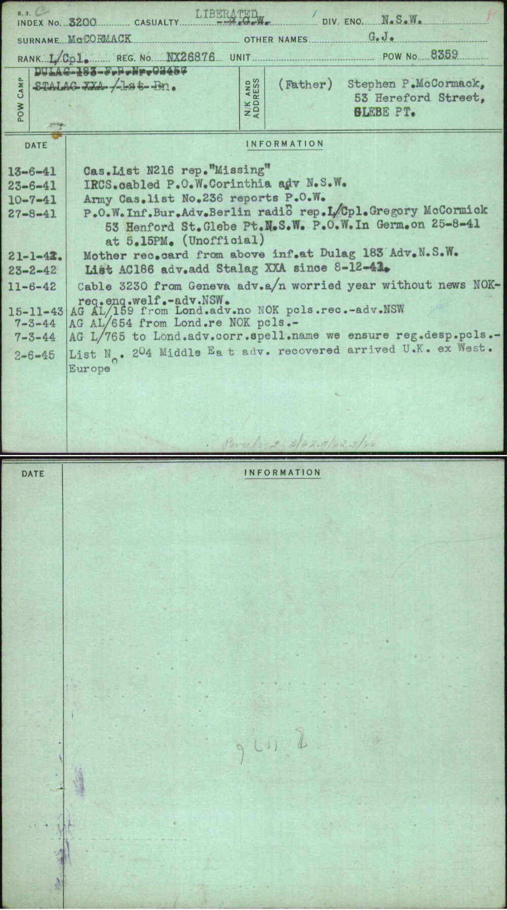 Mccormack, G J, NX26876