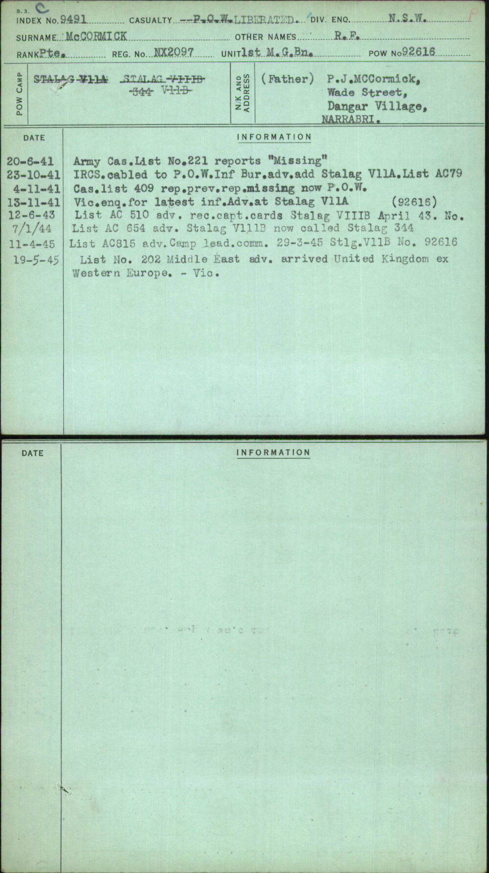 Mccormick, R F, NX2097