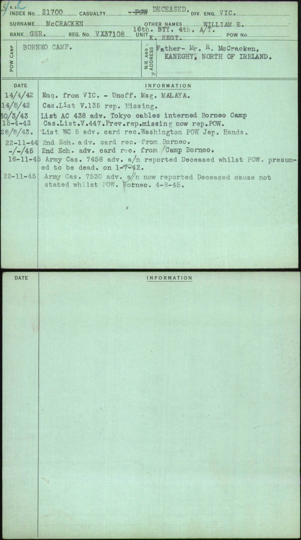 Mccracken, William E, VX37108