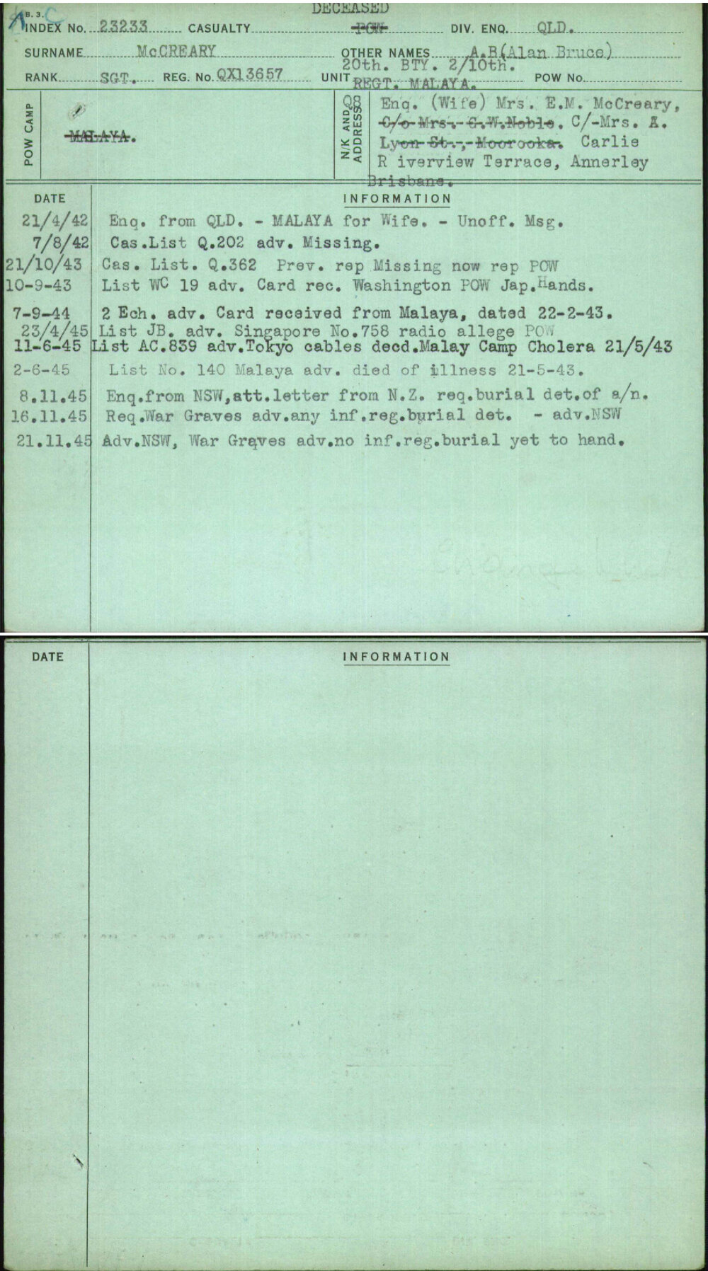 Mccreary, A B (Alan Bruce), QX13657