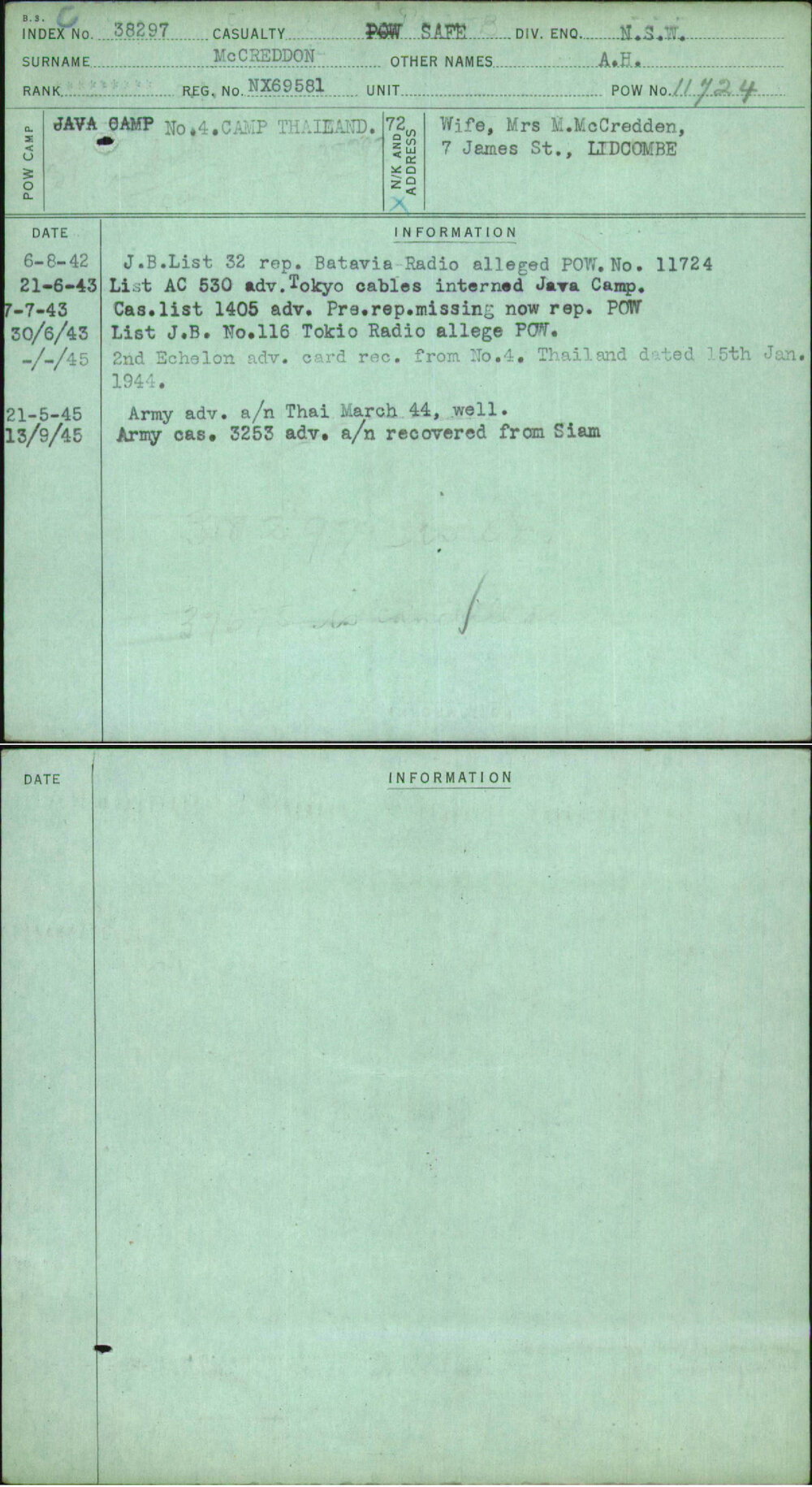 Mccreddon, A H, NX69581