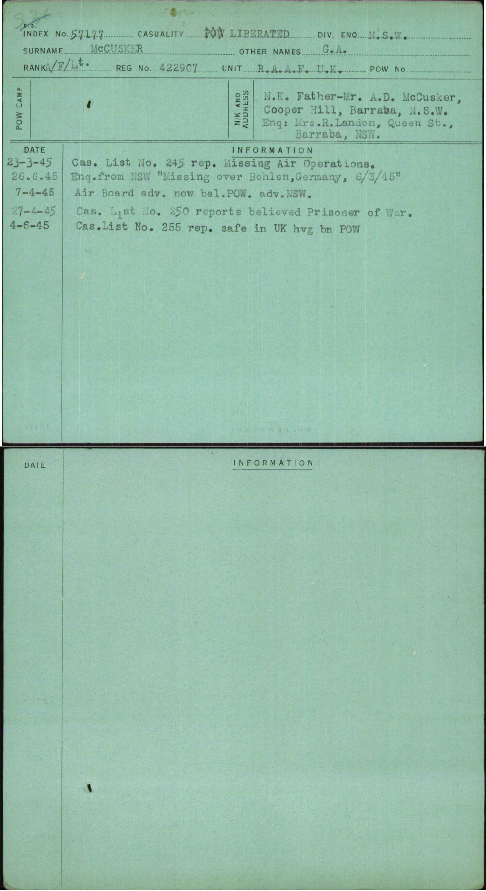 Mccusker, G A, 422907