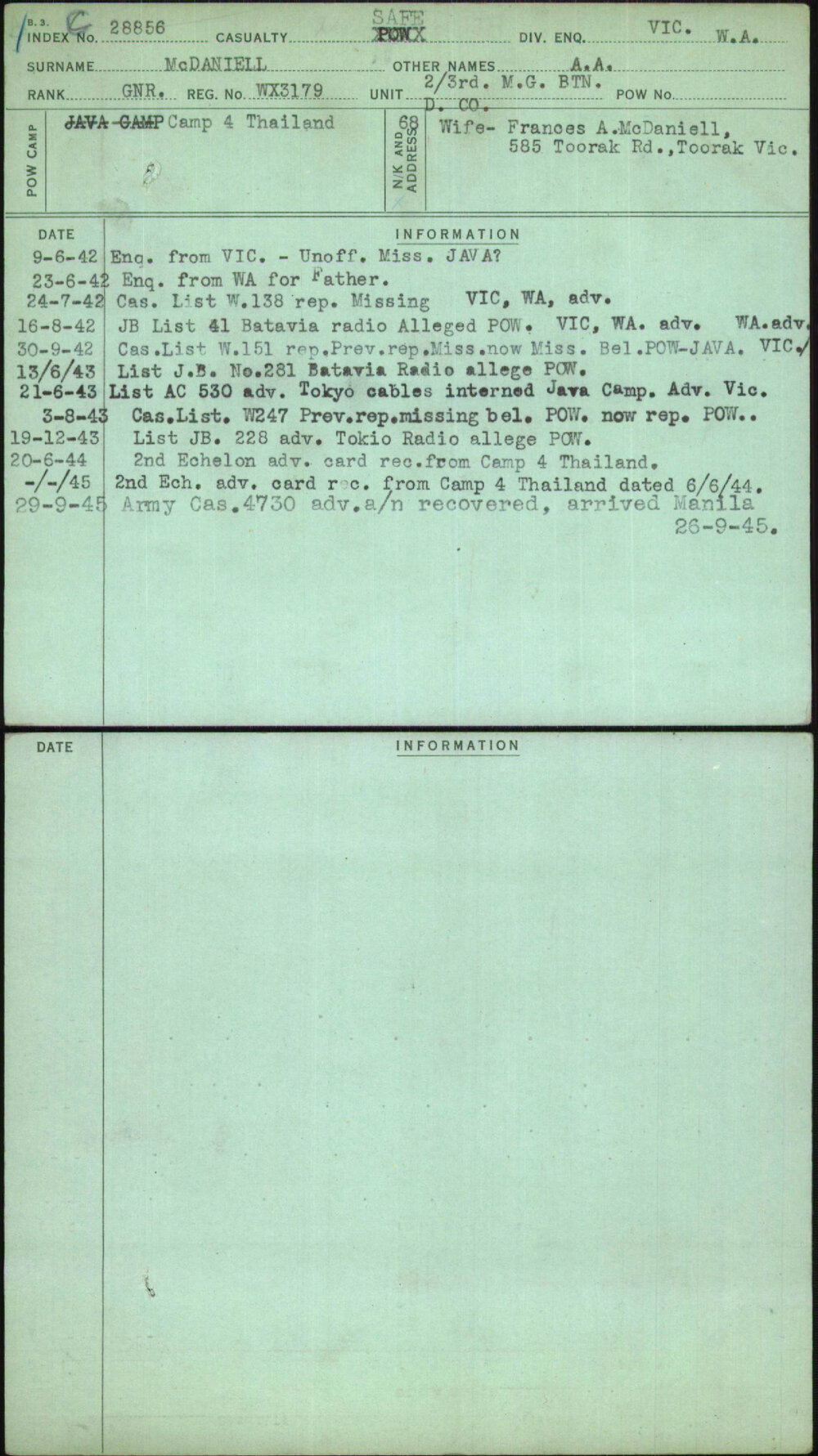 Mcdaniell, A A, WX3179