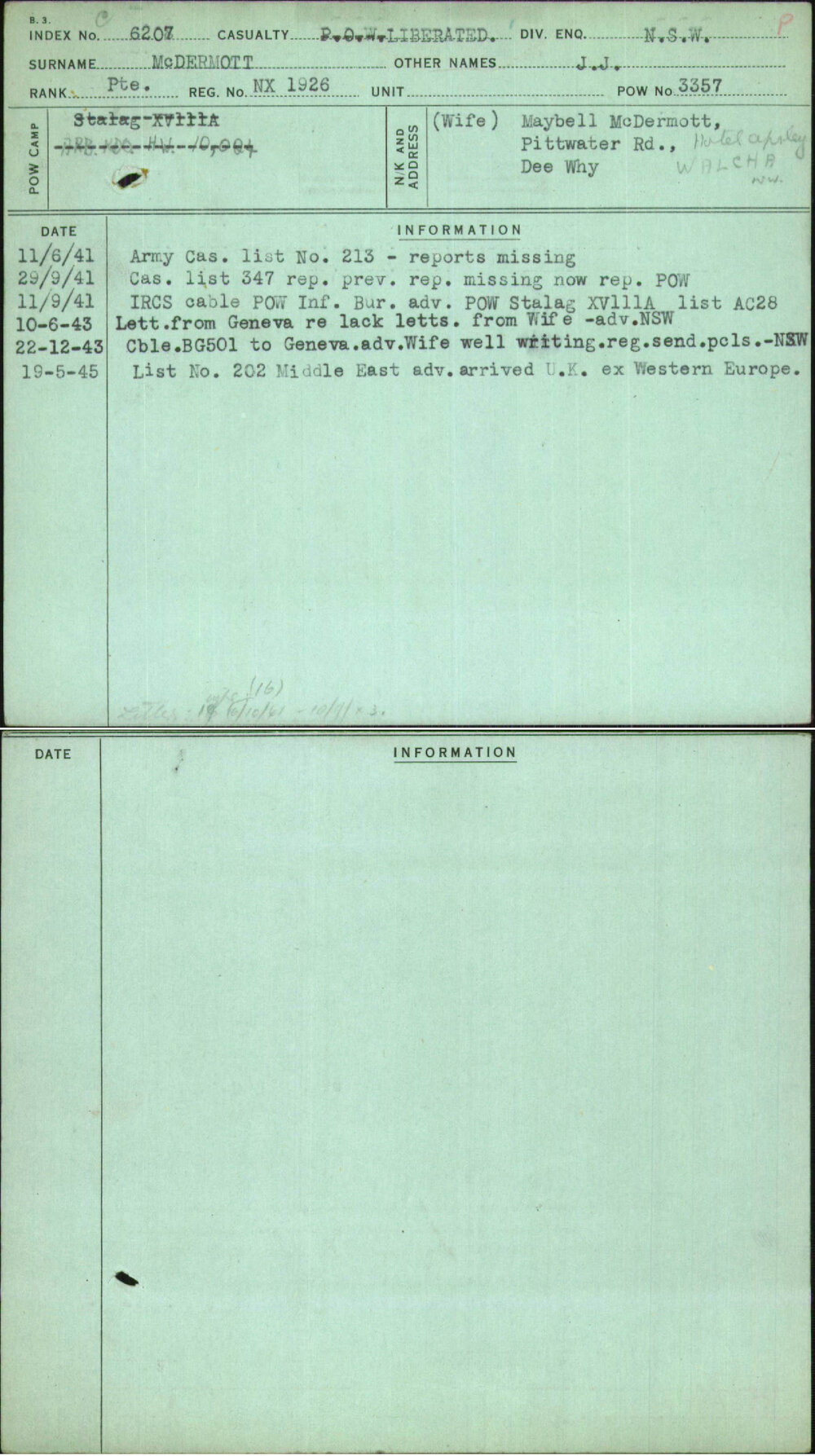 Mcdermott, J J, NX1926
