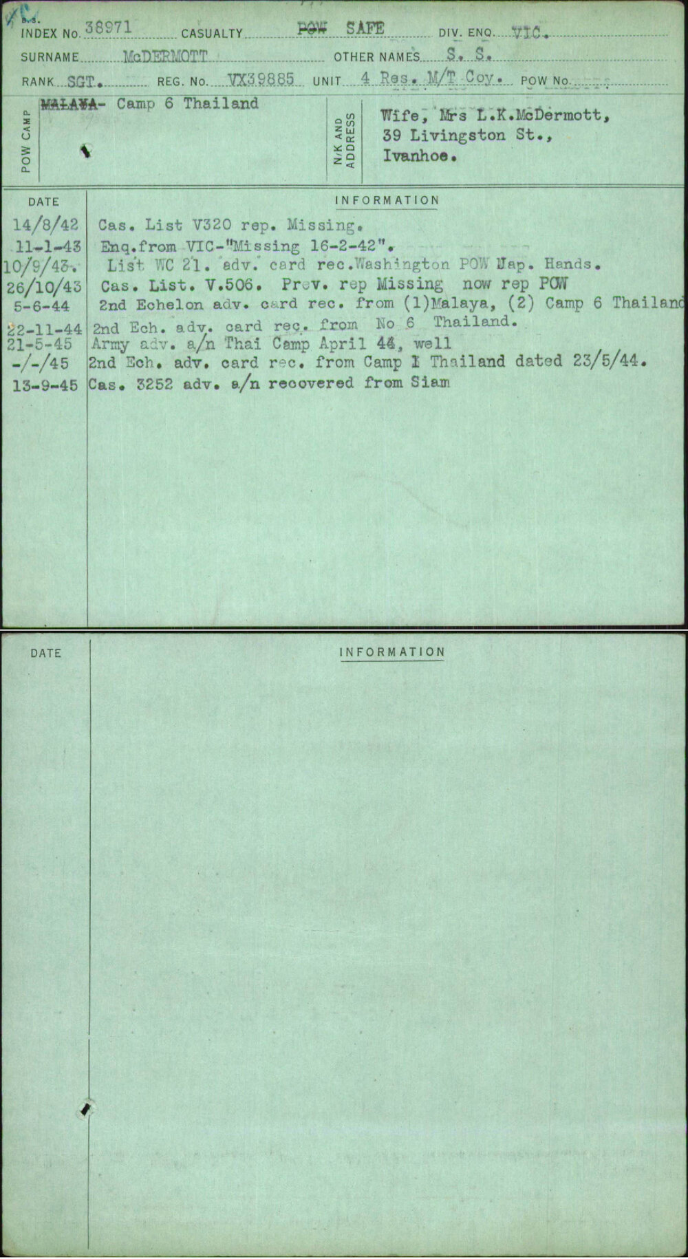 Mcdermott, S S, VX39885