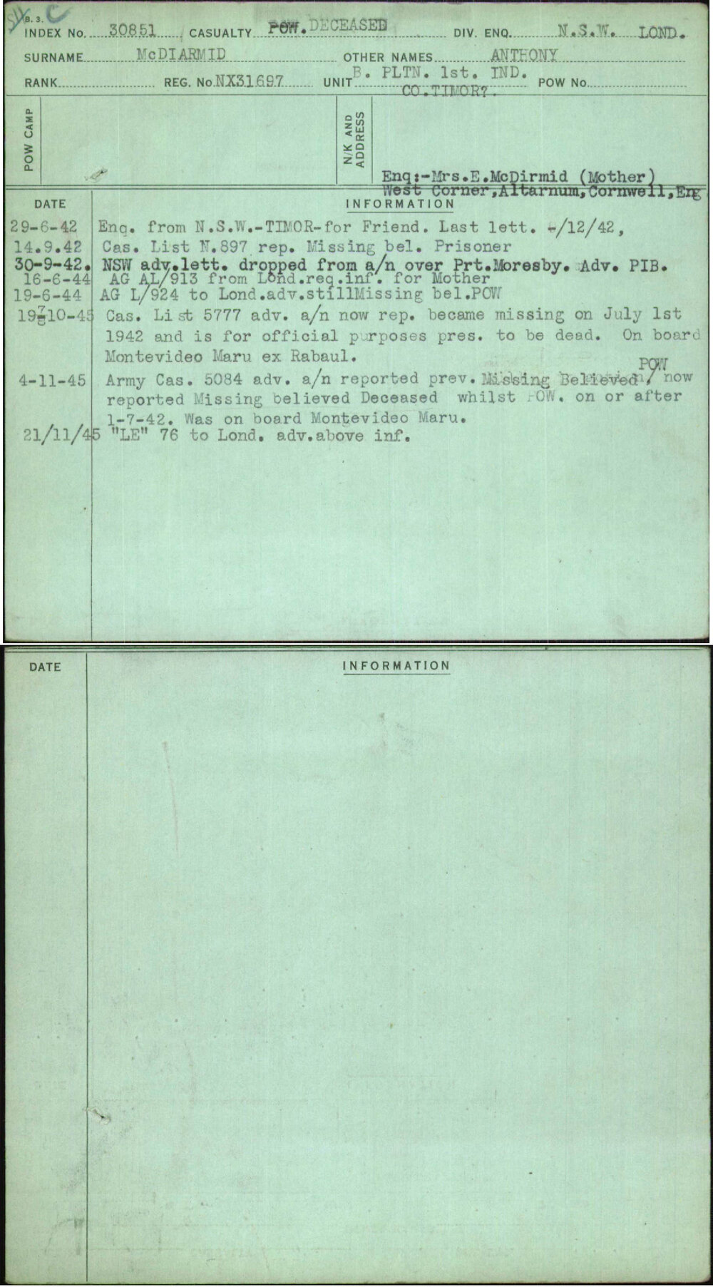 Mcdiarmid, Anthony, NX31697