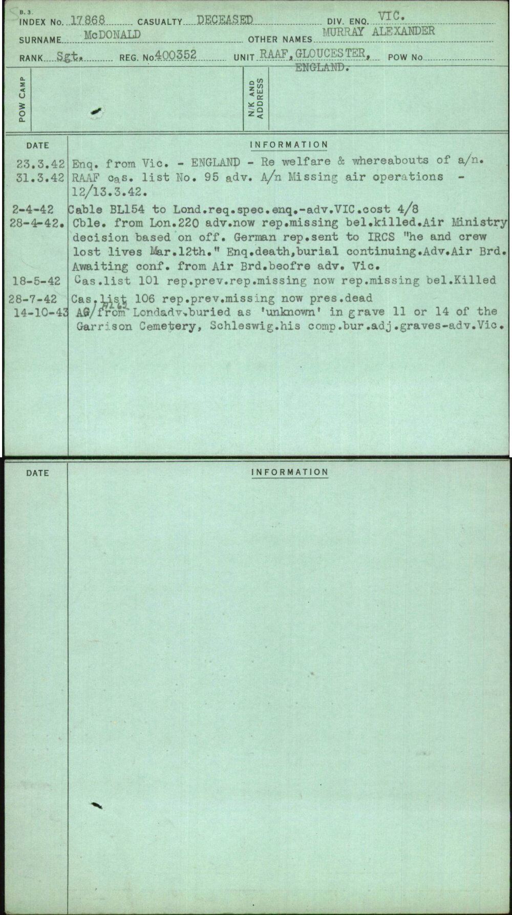 Mcdonald, Murray Alexander, 400352