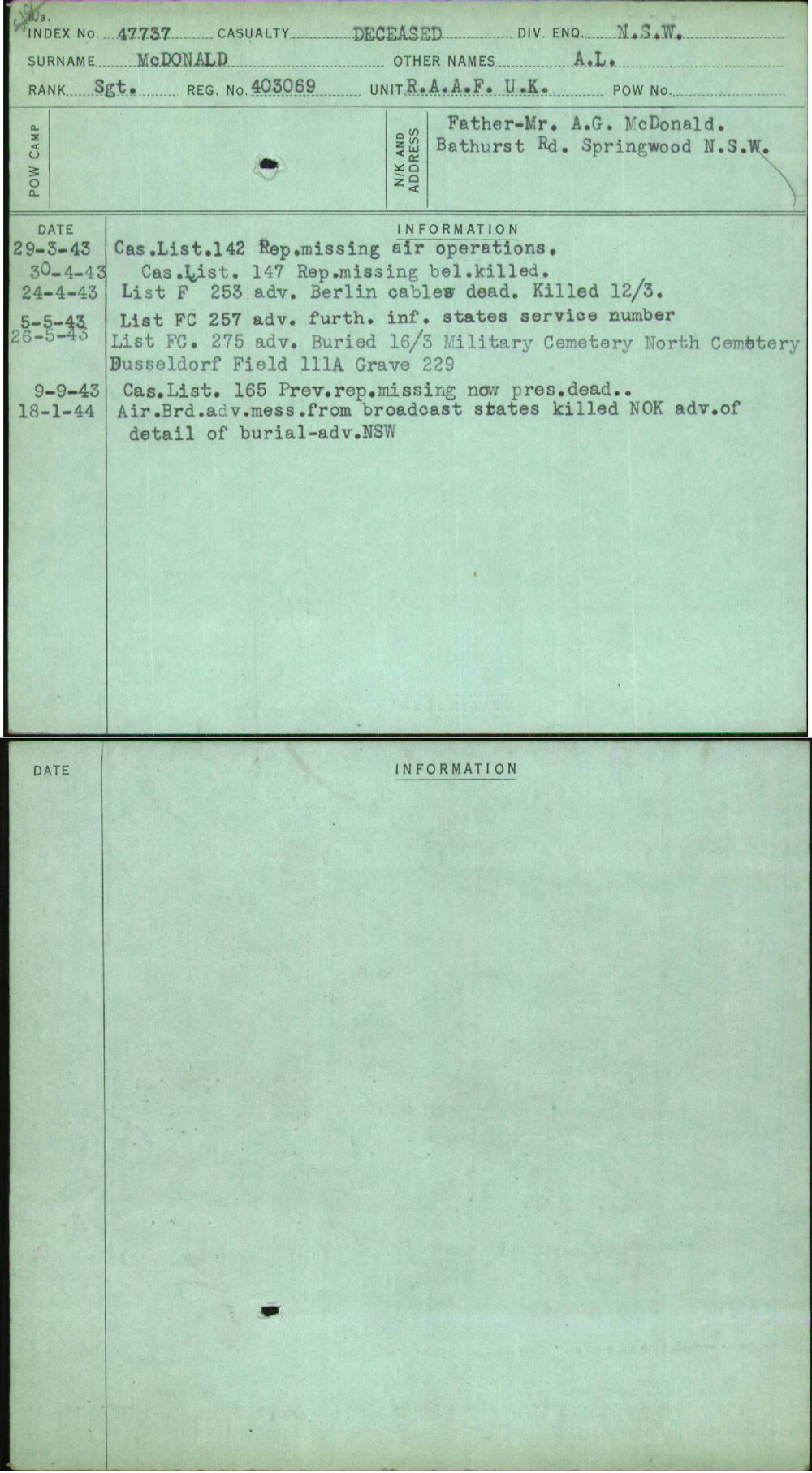 Mcdonald, A L, 403069