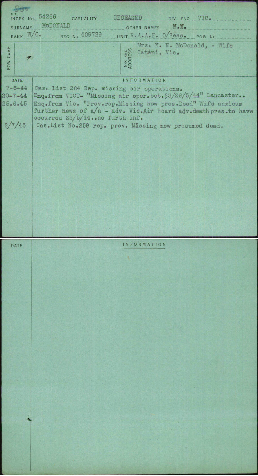 Mcdonald, N N, 409729