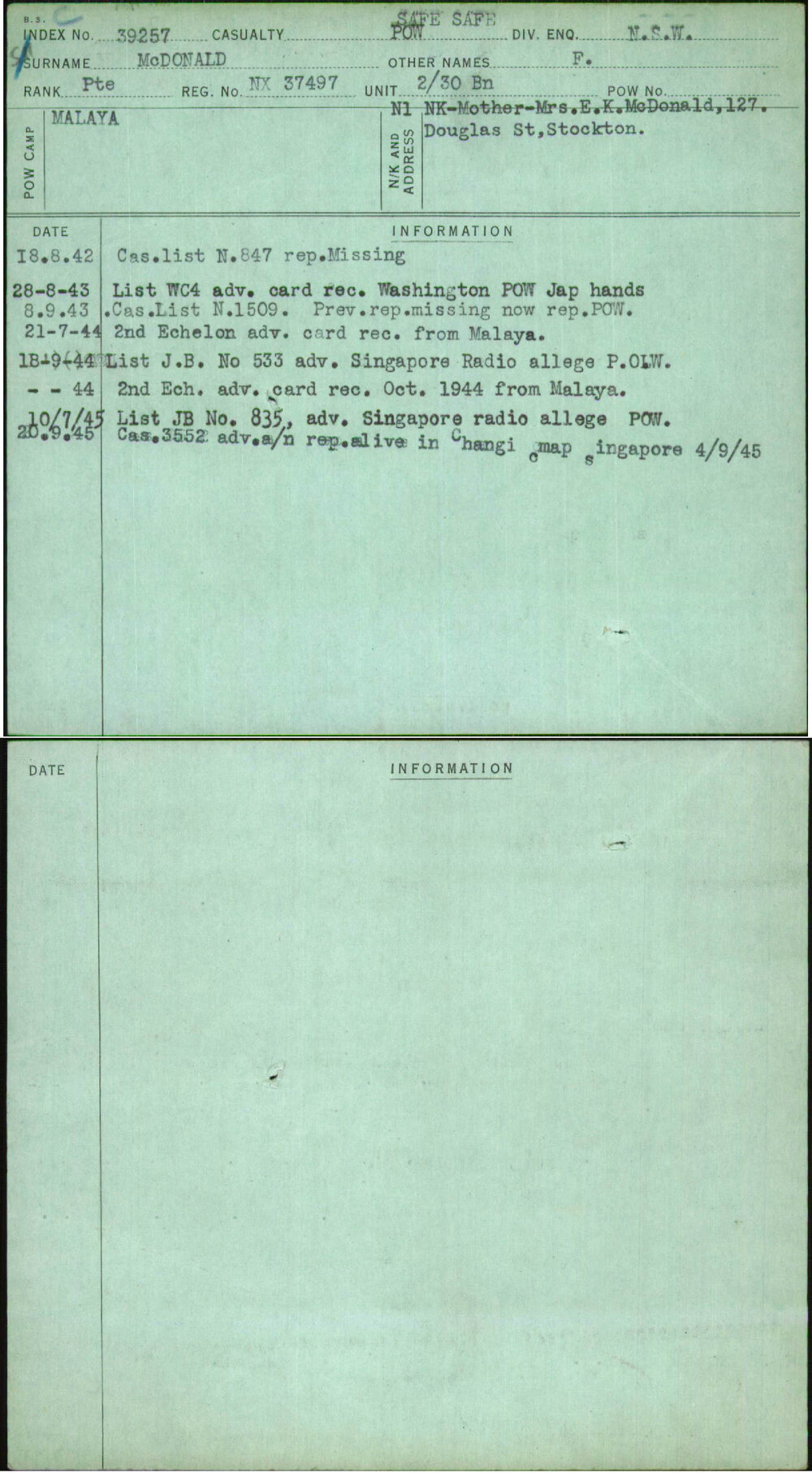 Mcdonald, F, NX37497