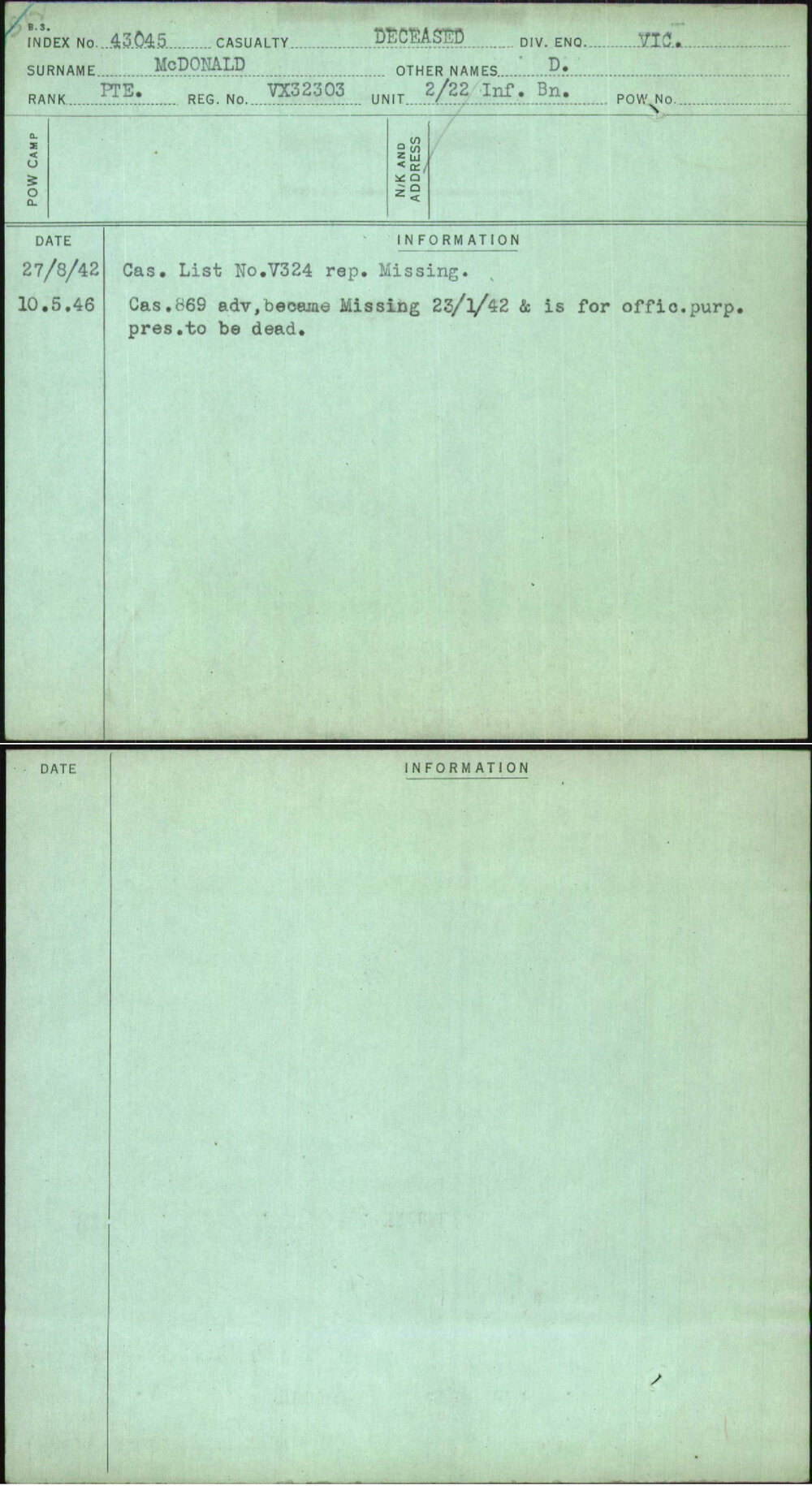 Mcdonald, D, VX32303