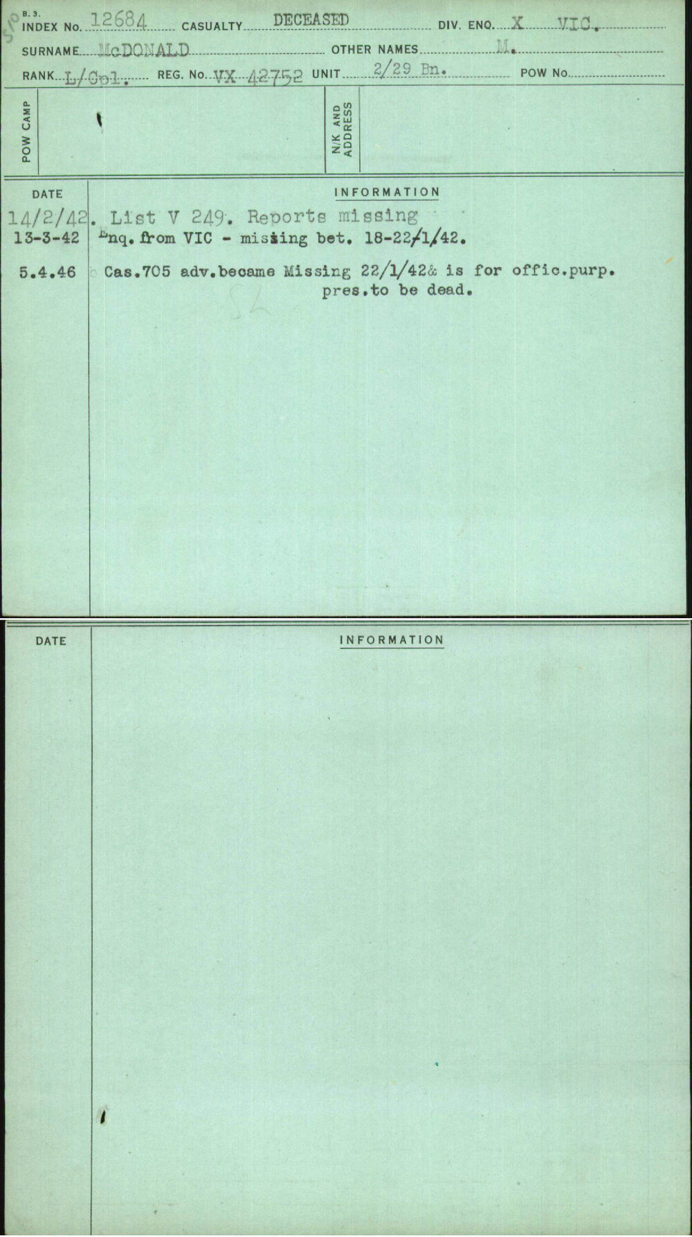 Mcdonald, M, VX42752