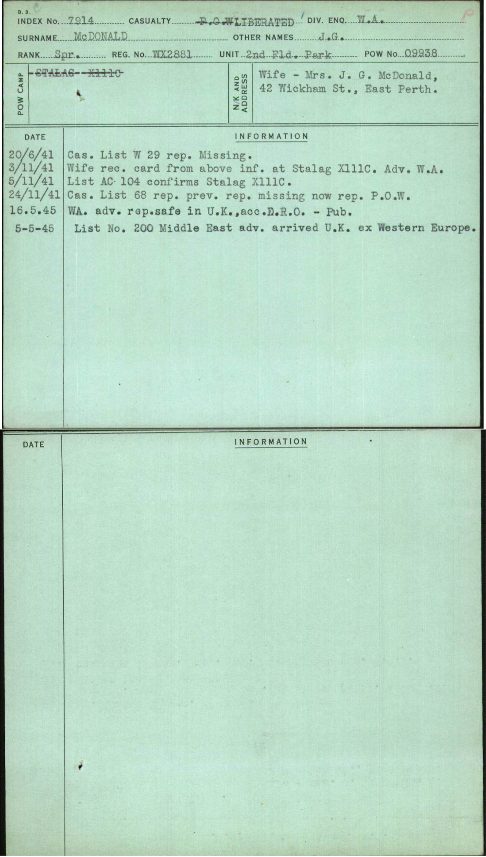 Mcdonald, J G, WX2881