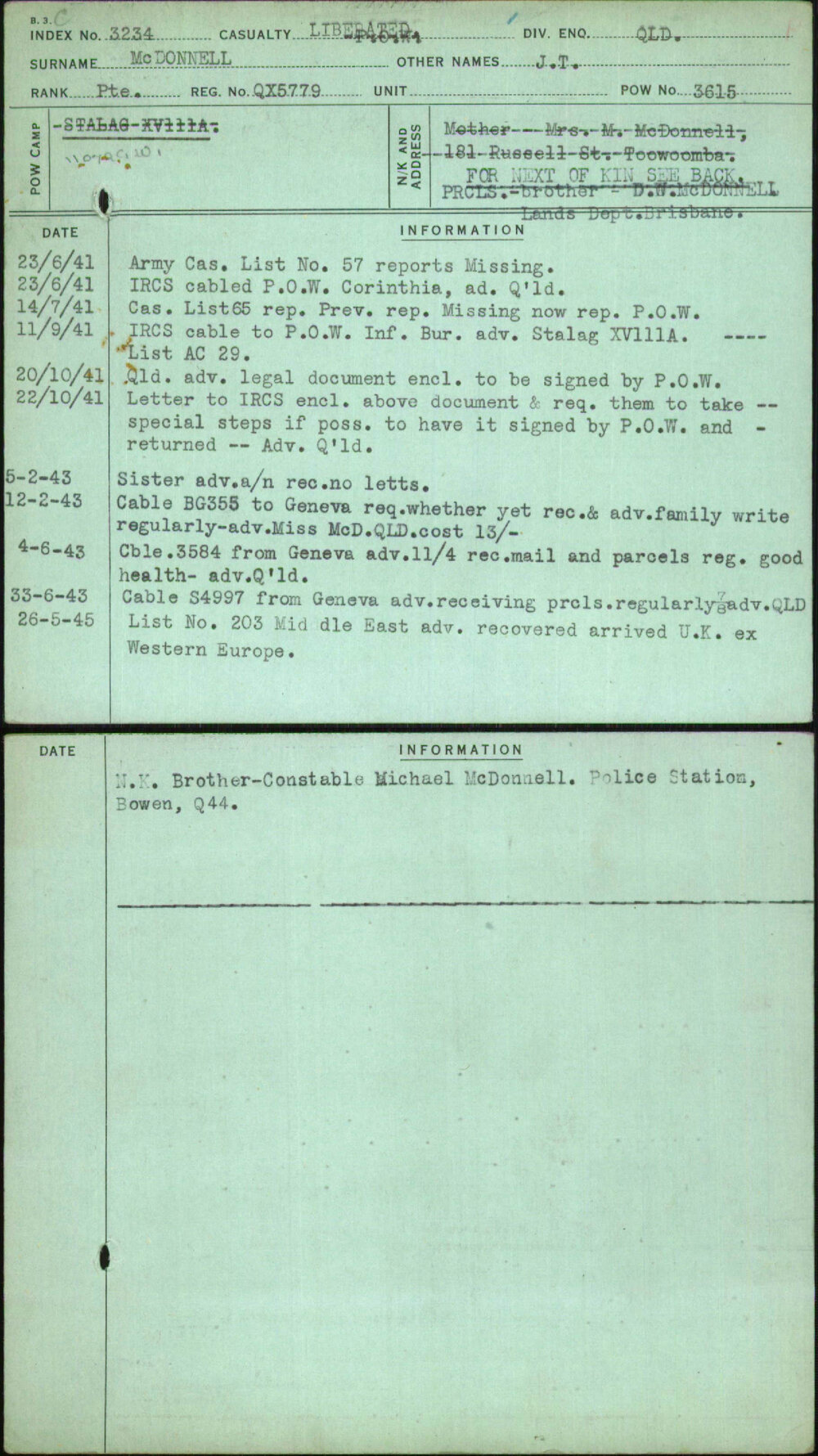 Mcdonnell, J T, QX5779