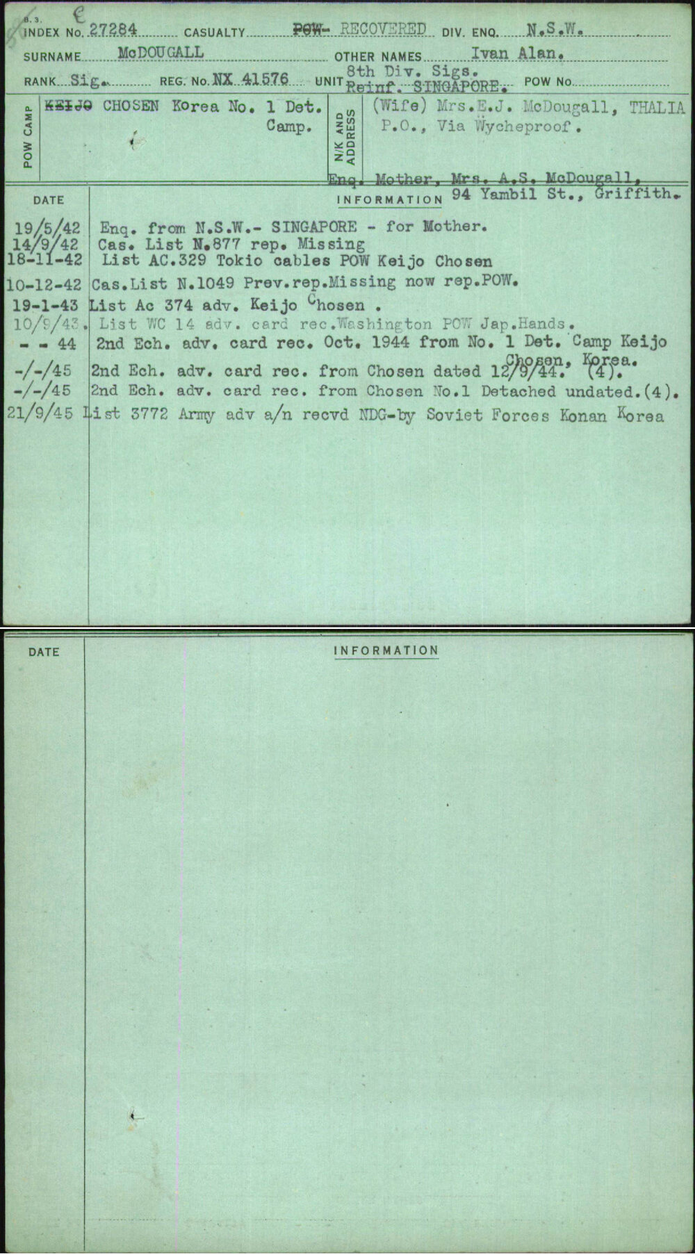 Mcdougall, Ivan Alan, NX41576