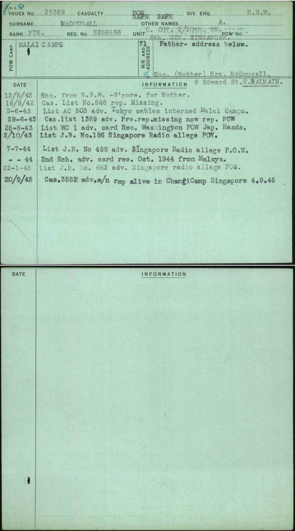 Mcdougall, A, NX56636