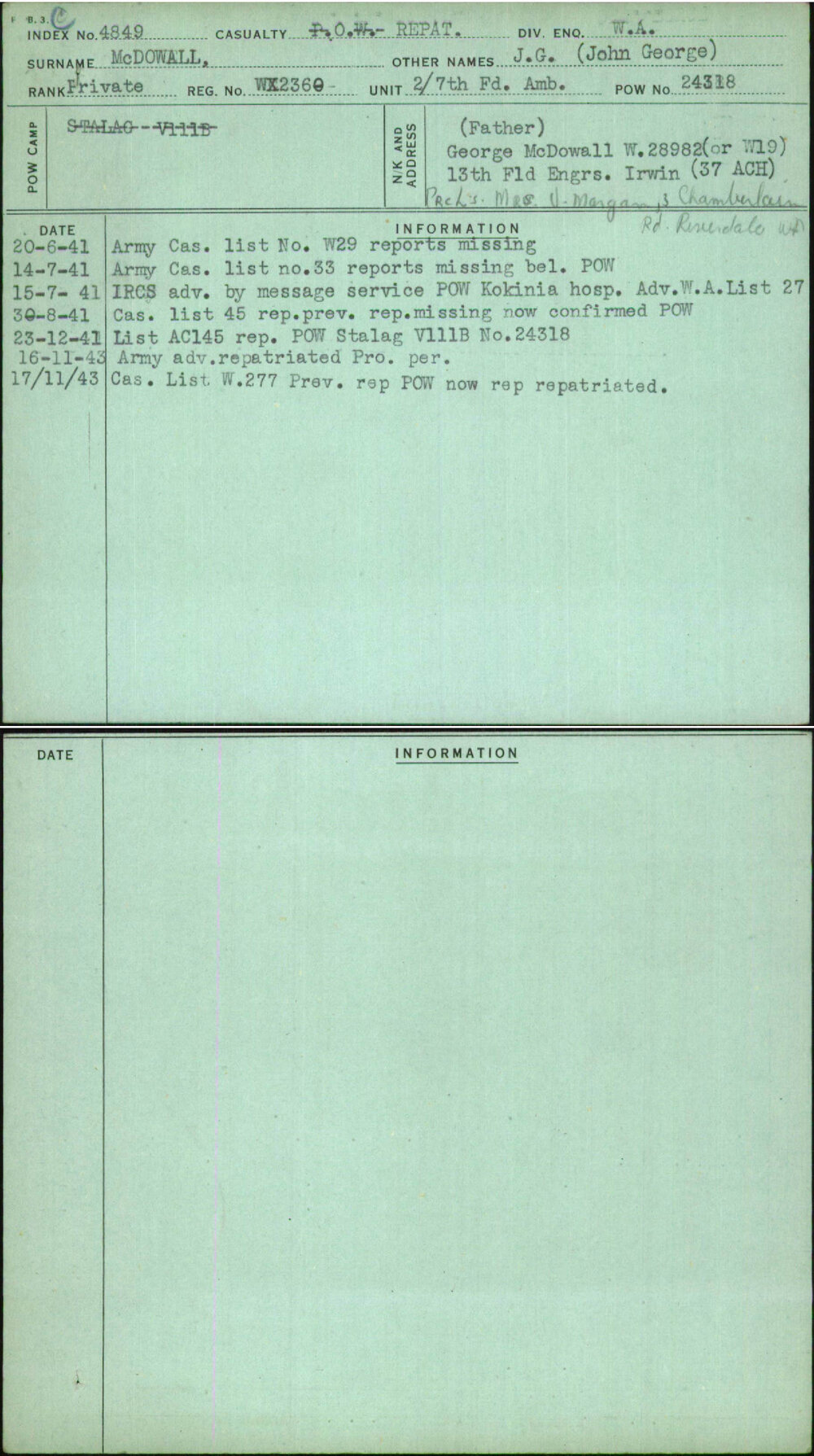 Mcdowall, J G (John George), WX2360