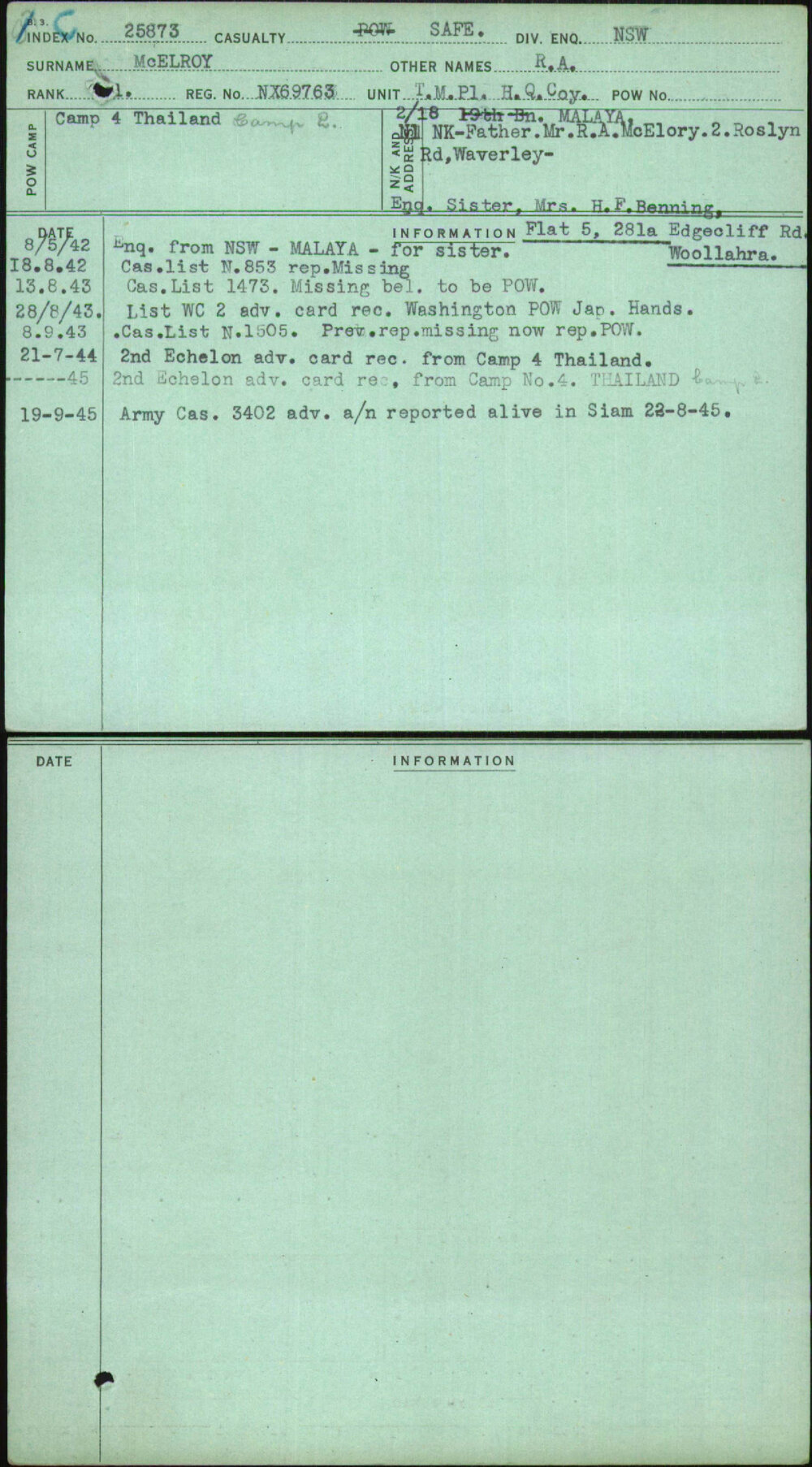 Mcelroy, R A, NX69763