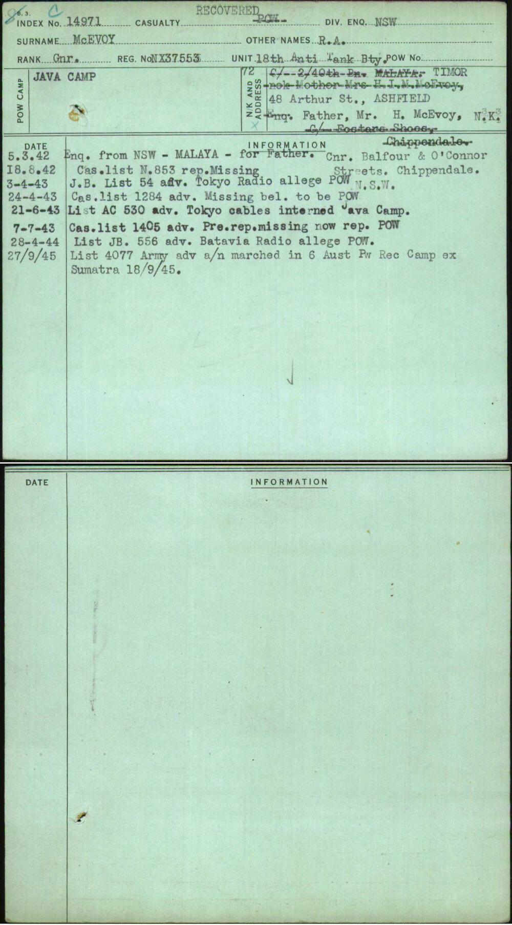 Mcevoy, R A, NX37553