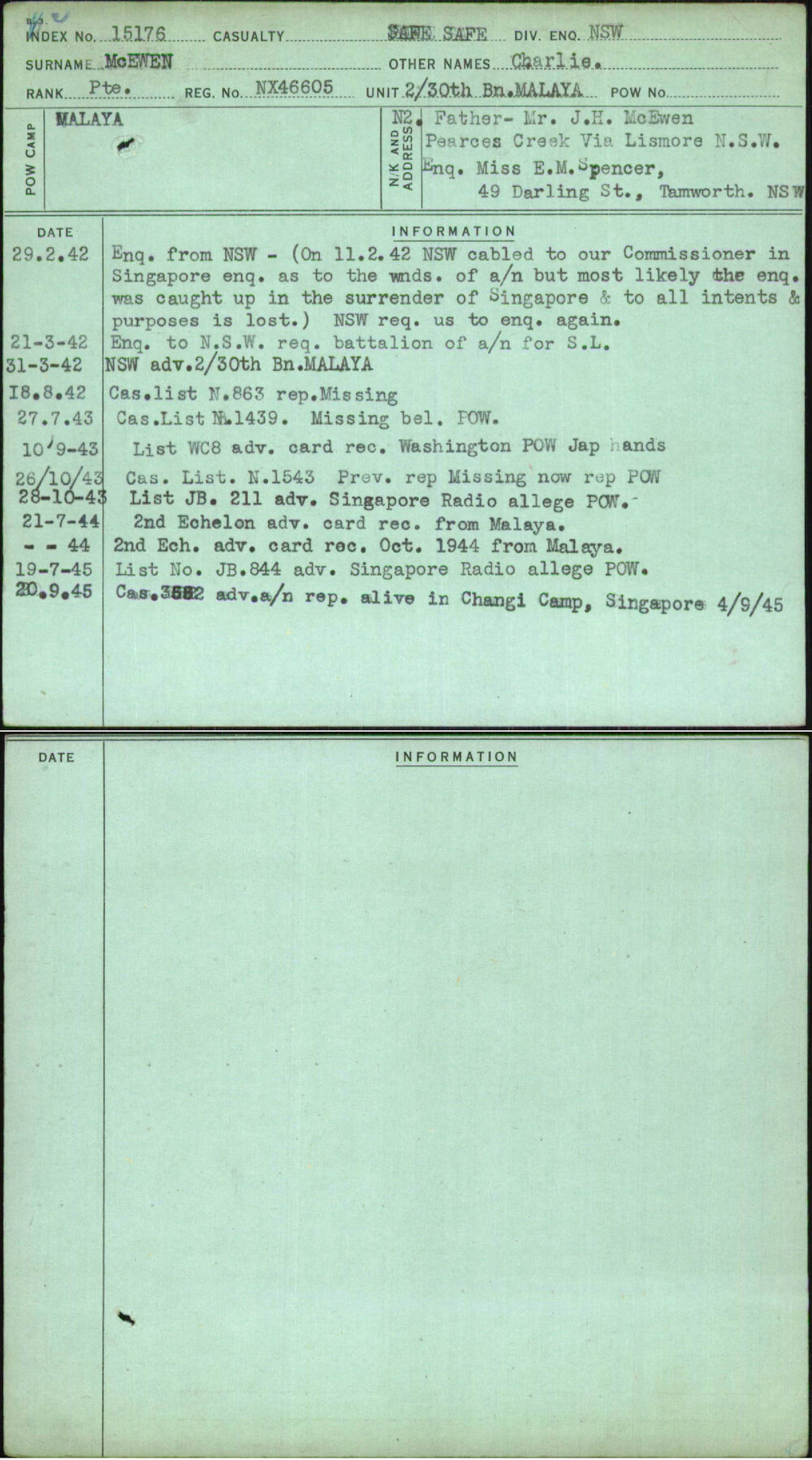 Mcewen, Charlie, NX46605