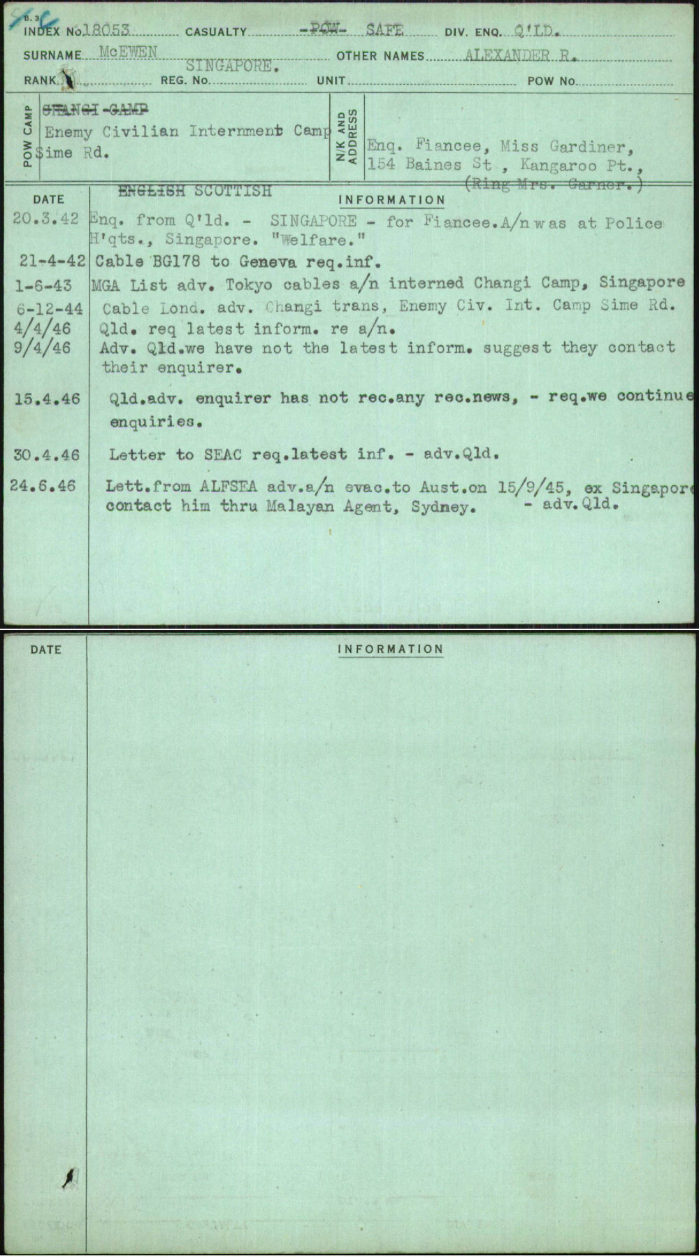 Mcewen, Alexander R, Singapore