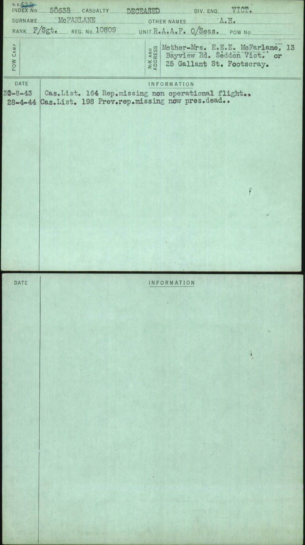 Mcfarlane, A H, 10809