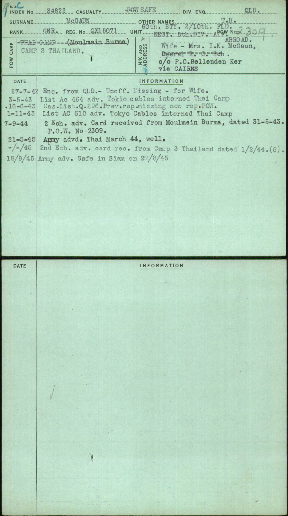 Mcgaun, T H, QX15071