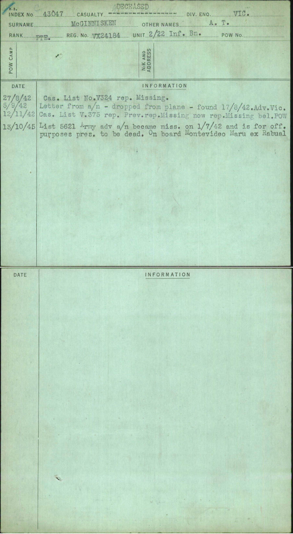 Mcginnisken, A T, VX24184