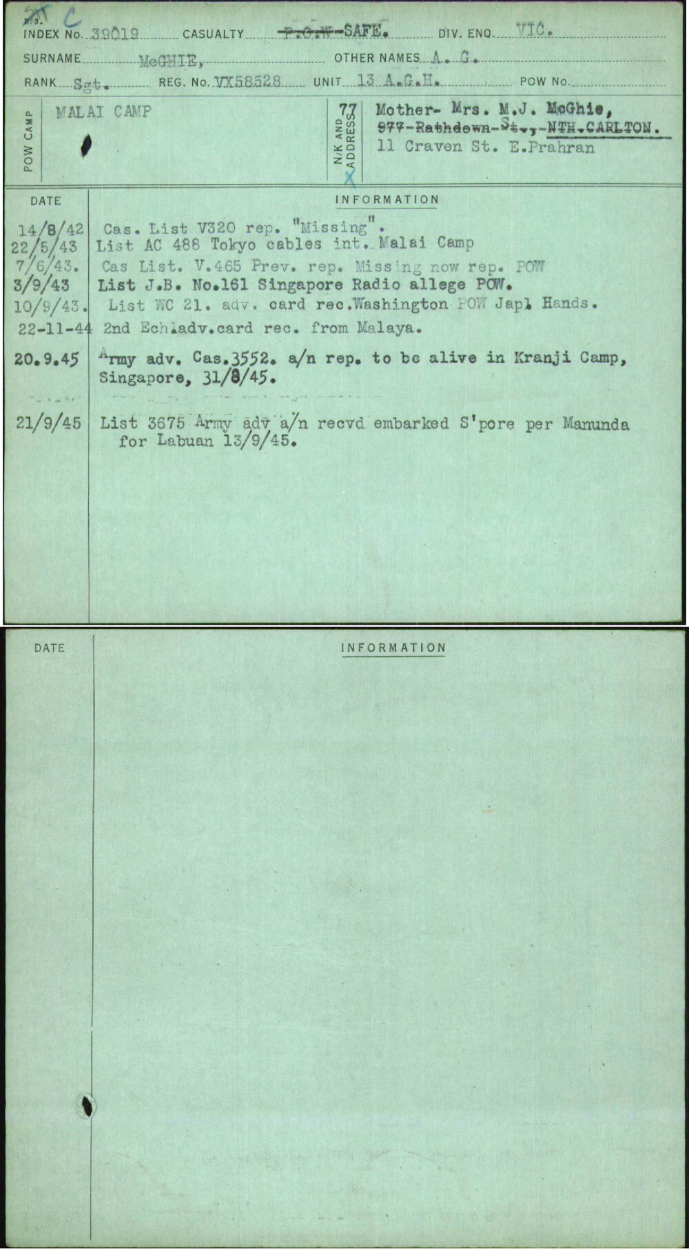 Mcghie, A G, VX58528