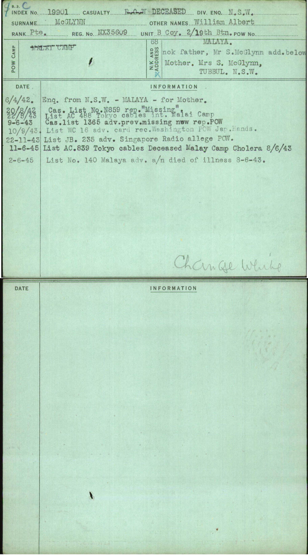 Mcglynn, William Albert, NX35609