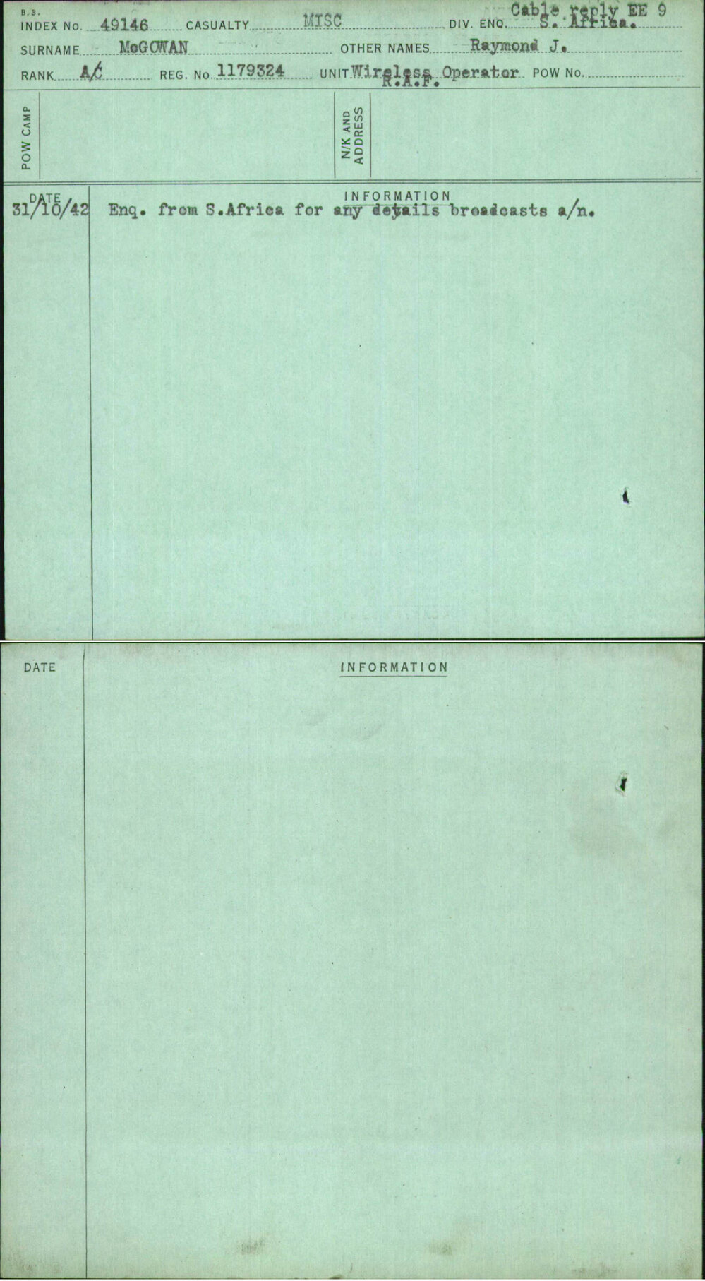 Mcgowan, Raymond J, 1179324